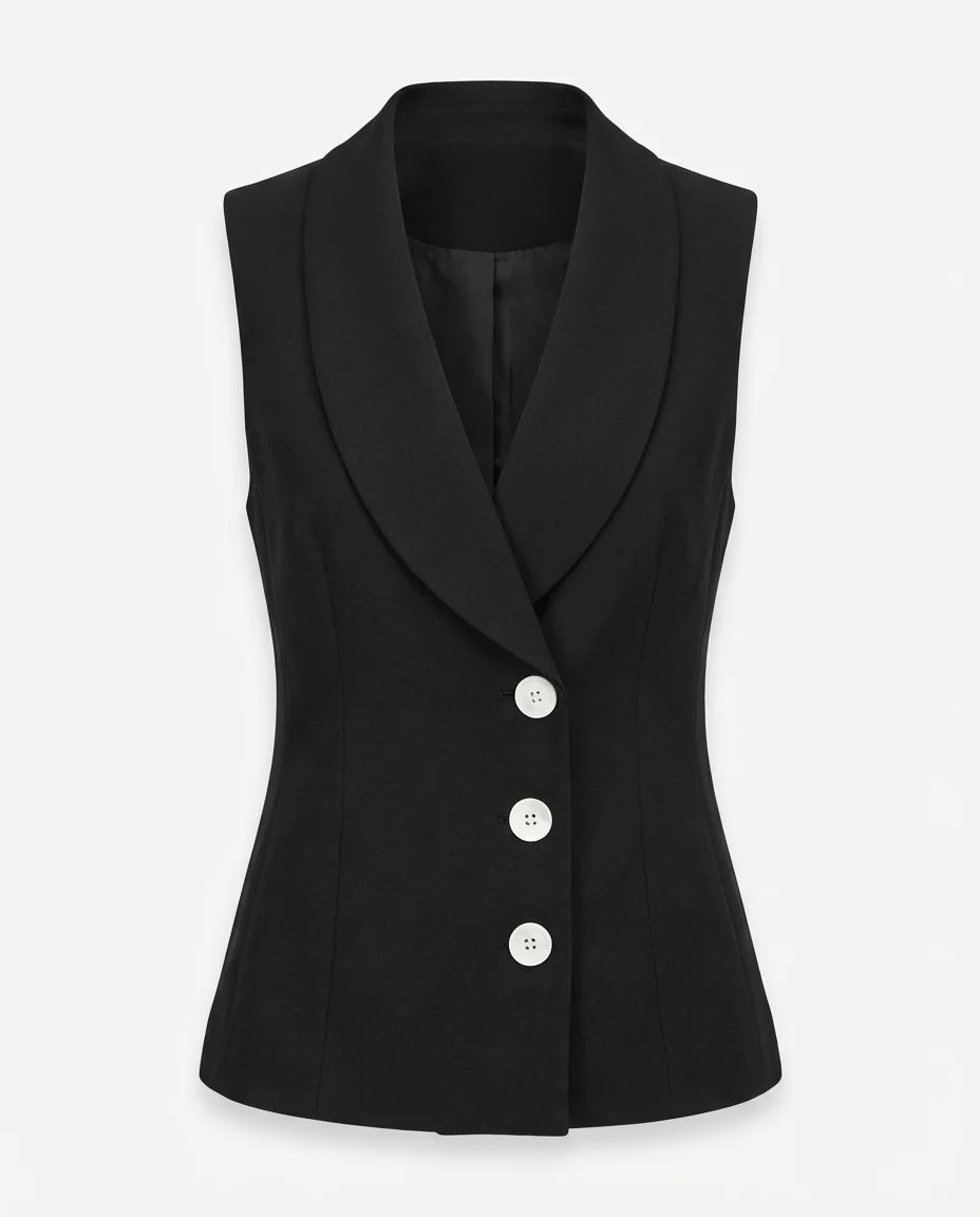 Asymmetrical Scoop Neckline Waist Coat - Image 5