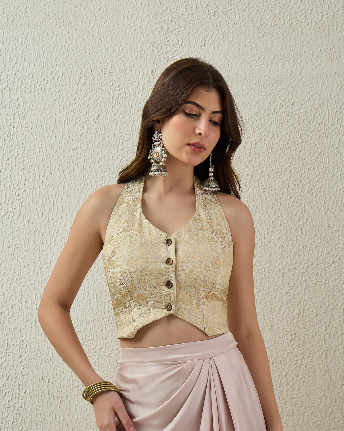 Ivory Banarasi Brocade Vest Top - Image 2