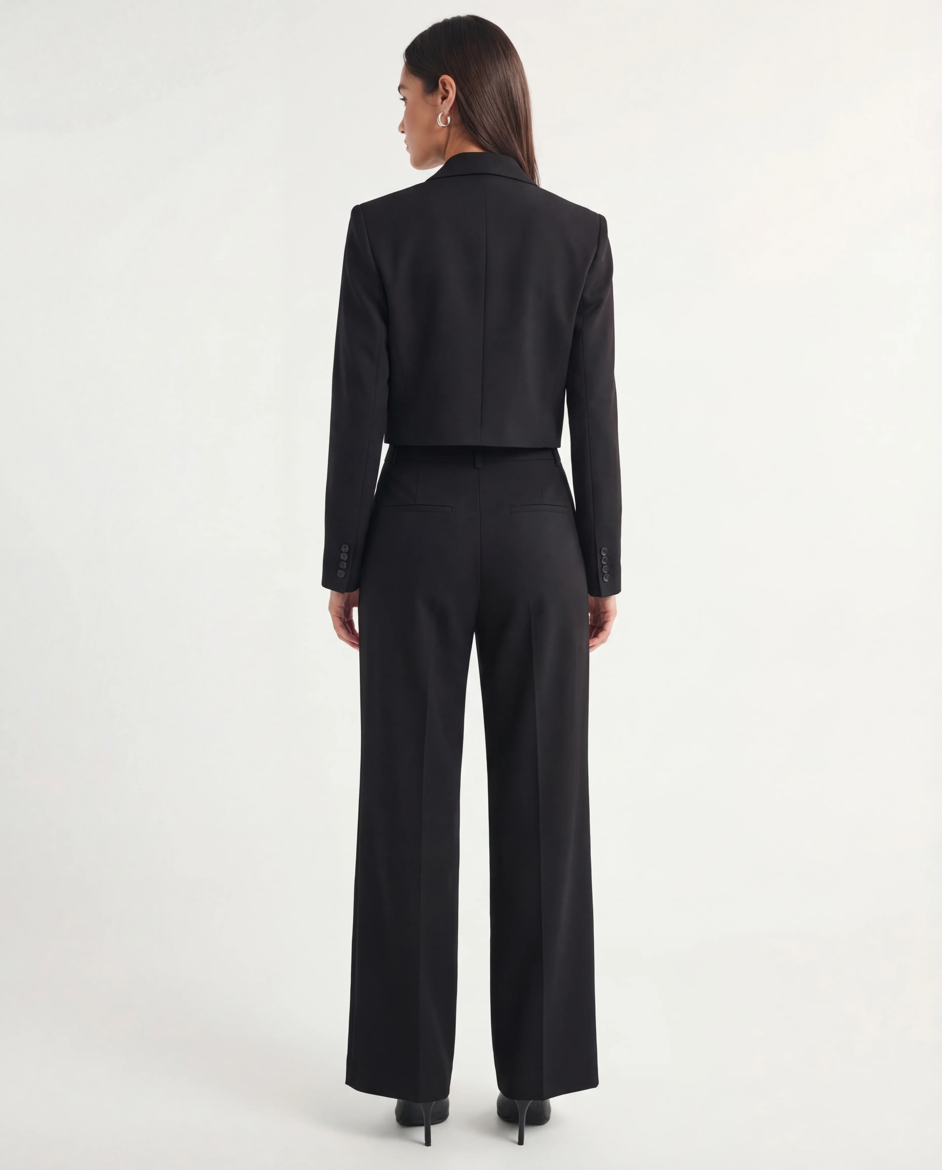 Black Cropped Blazer & Pant Set - Image 5