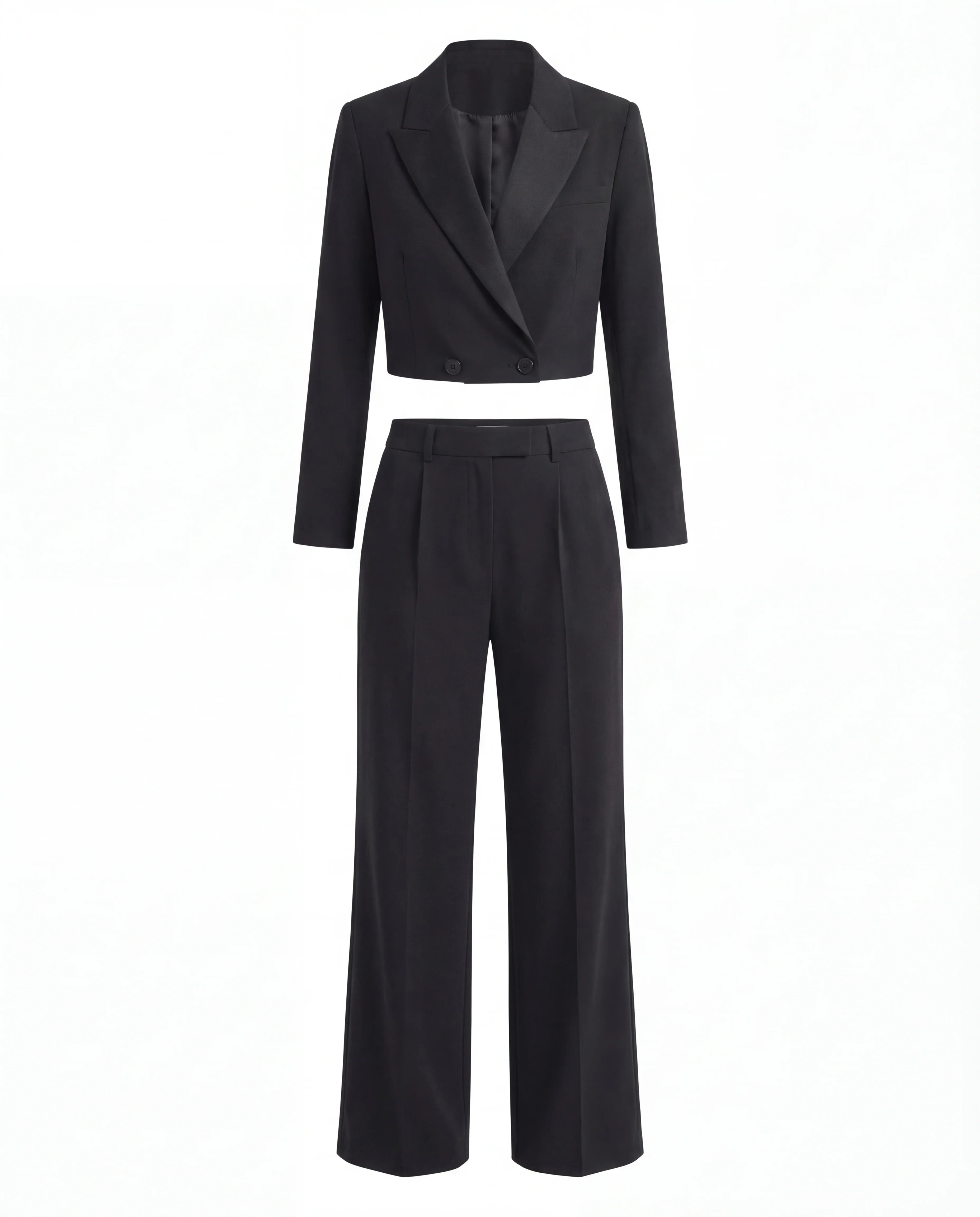 Black Cropped Blazer & Pant Set - Image 6