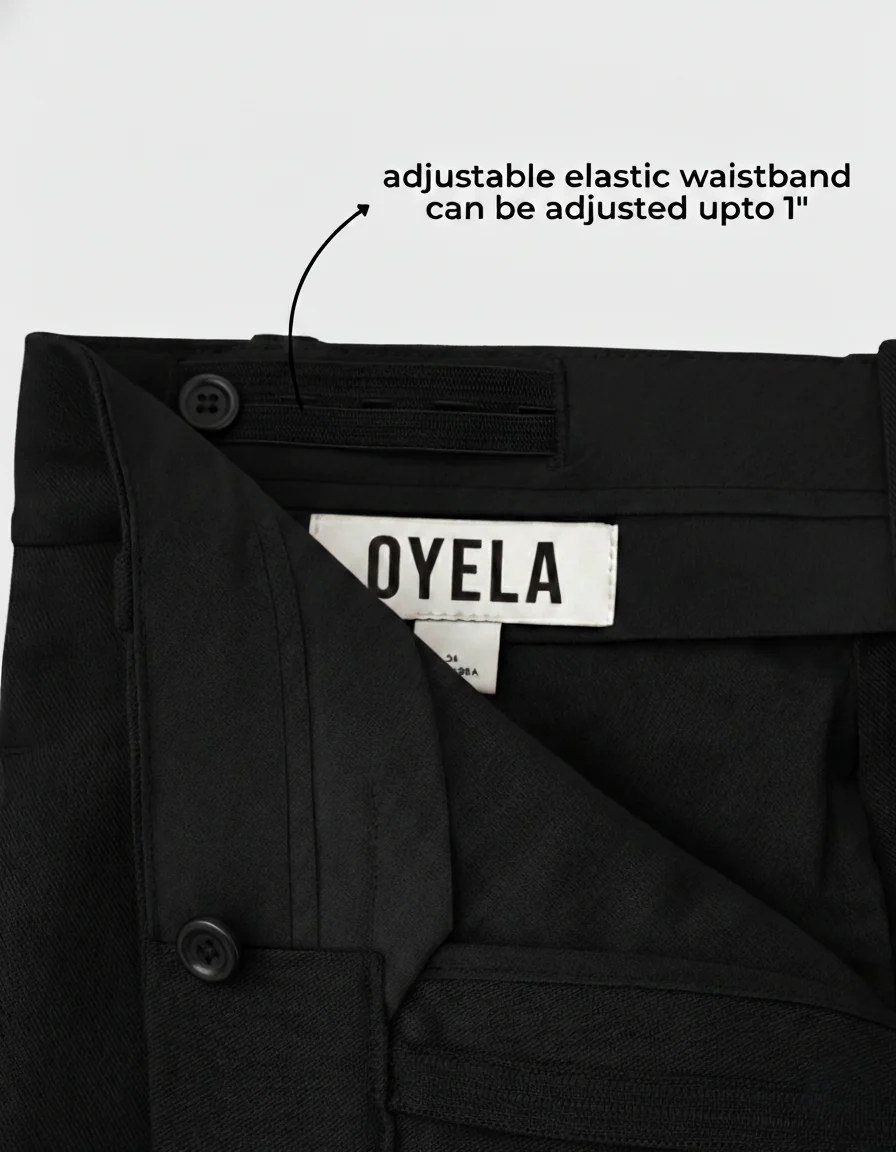 Black High Waist Trouser With Belt - Image 4