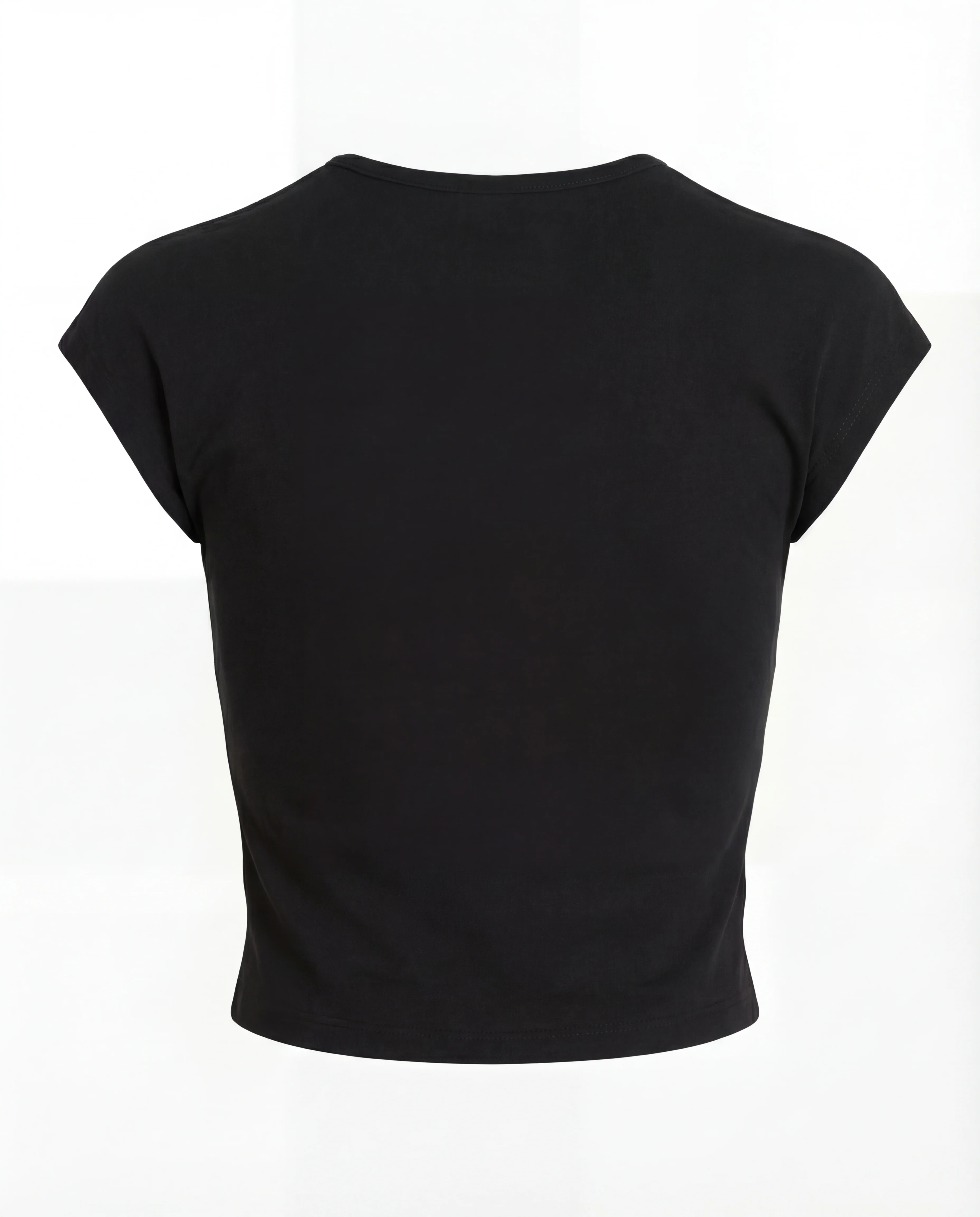 Black Ribbed Fitted Top - Image 4