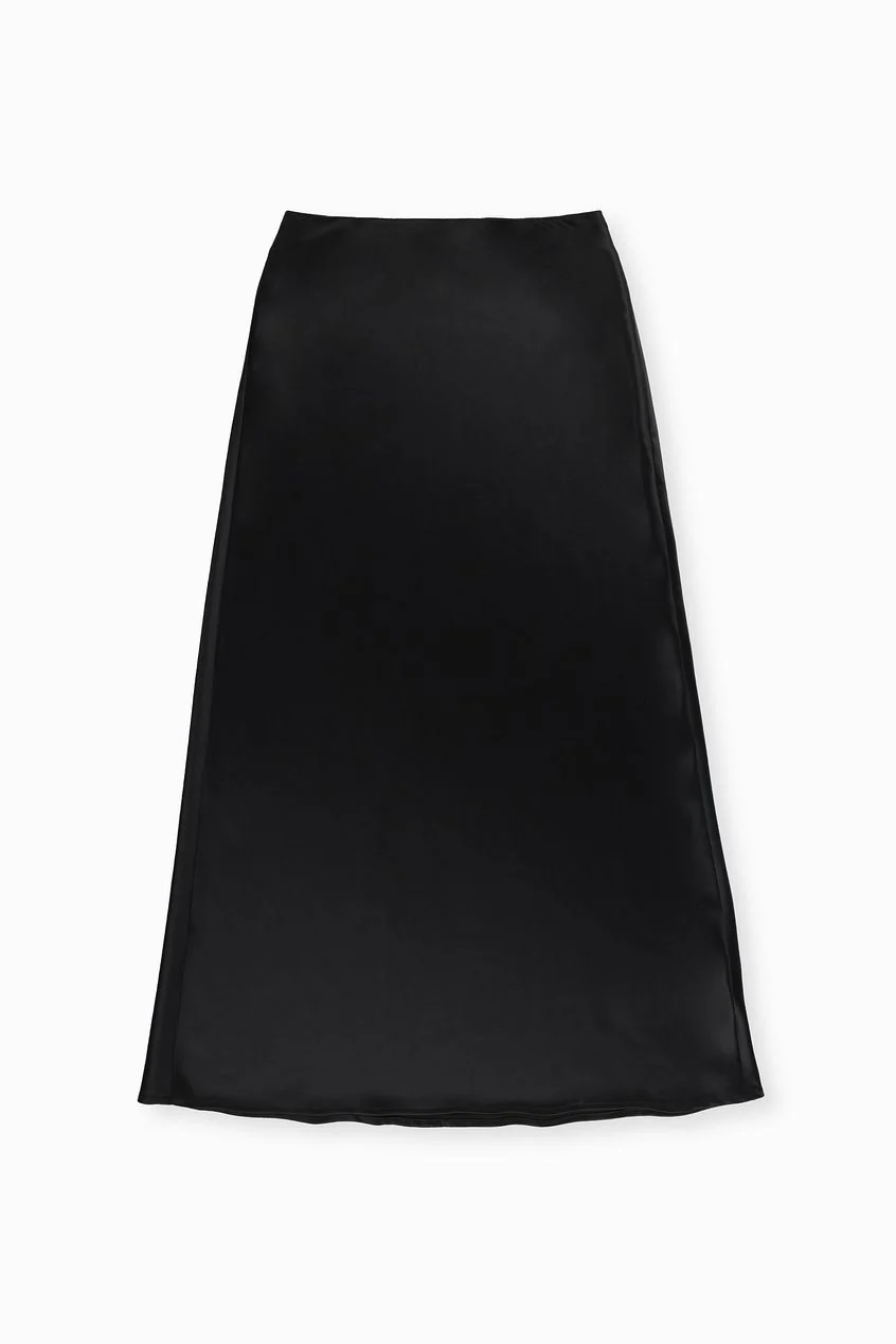 Black Satin Pencil Skirt - Image 6