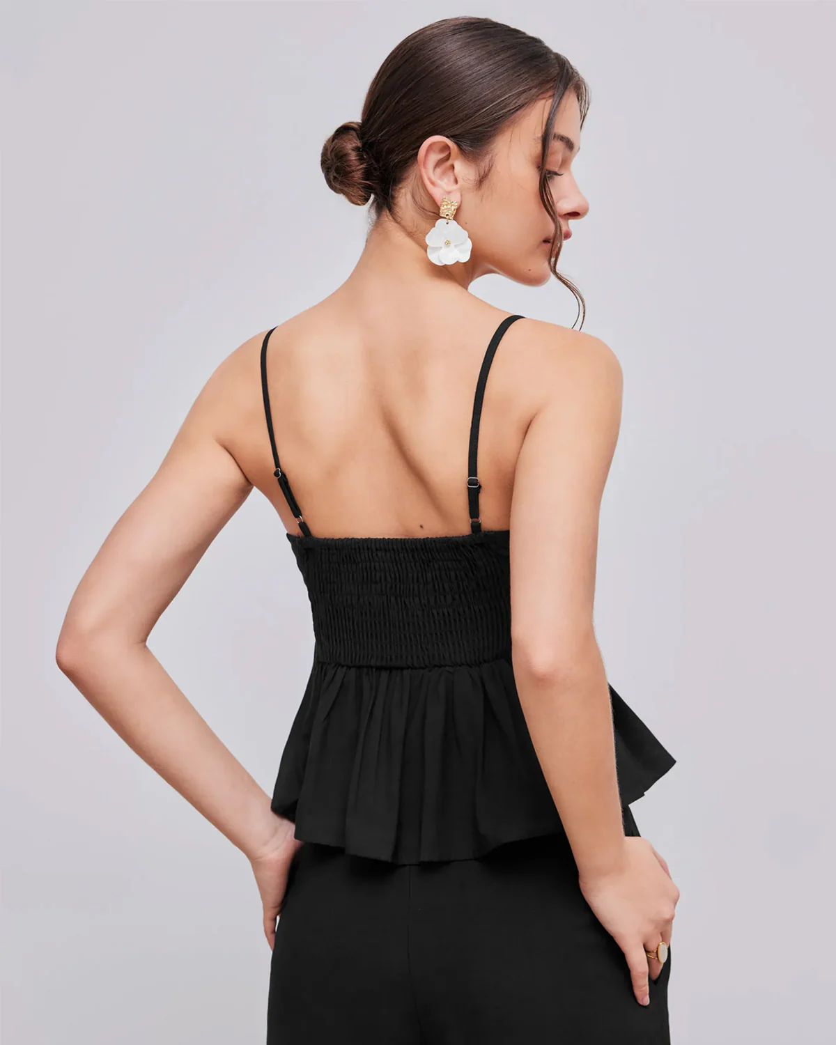 Box Pleats Black Fit And Flare Top - Image 3