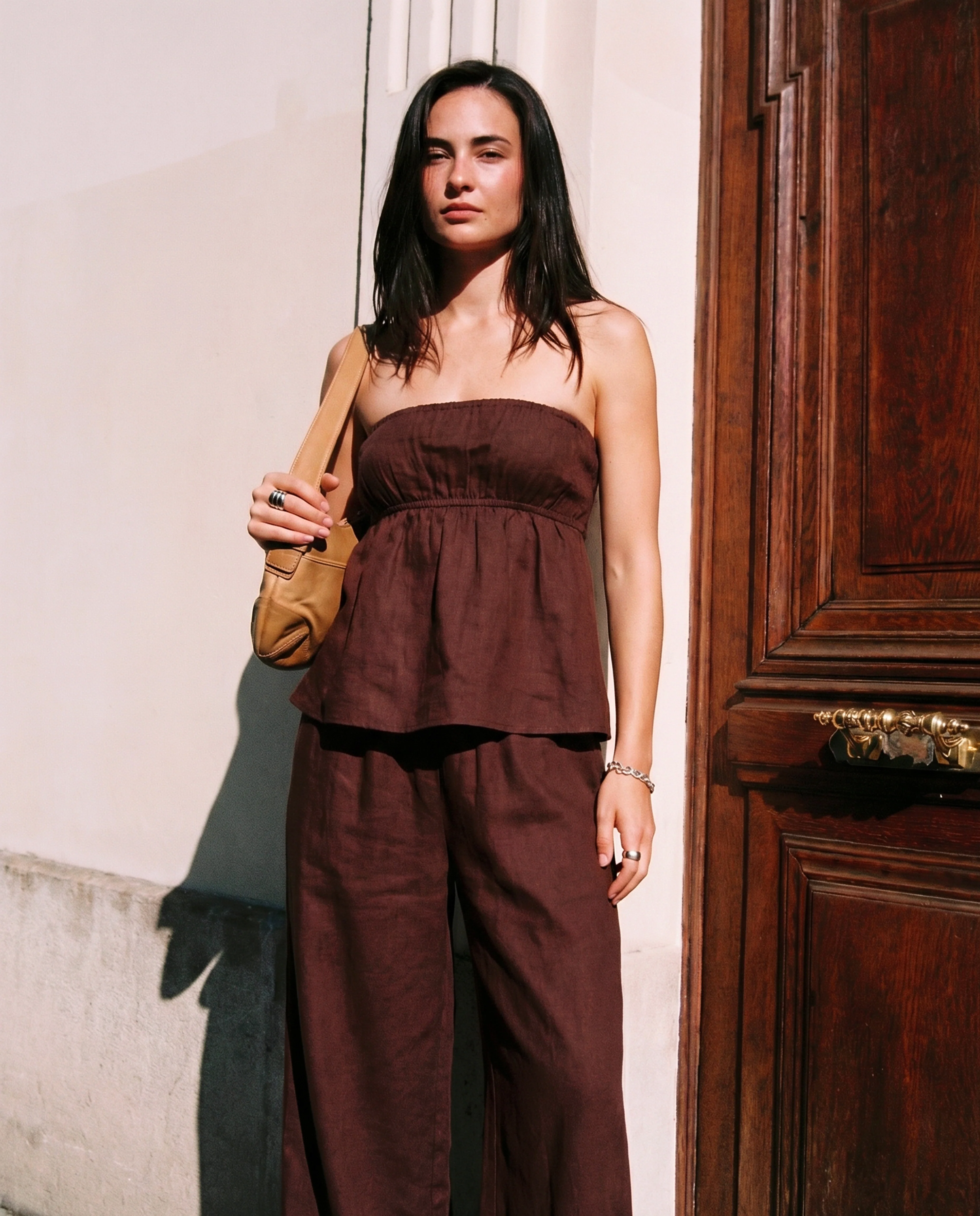 Chocolate Brown Strapless Co-ord Set
