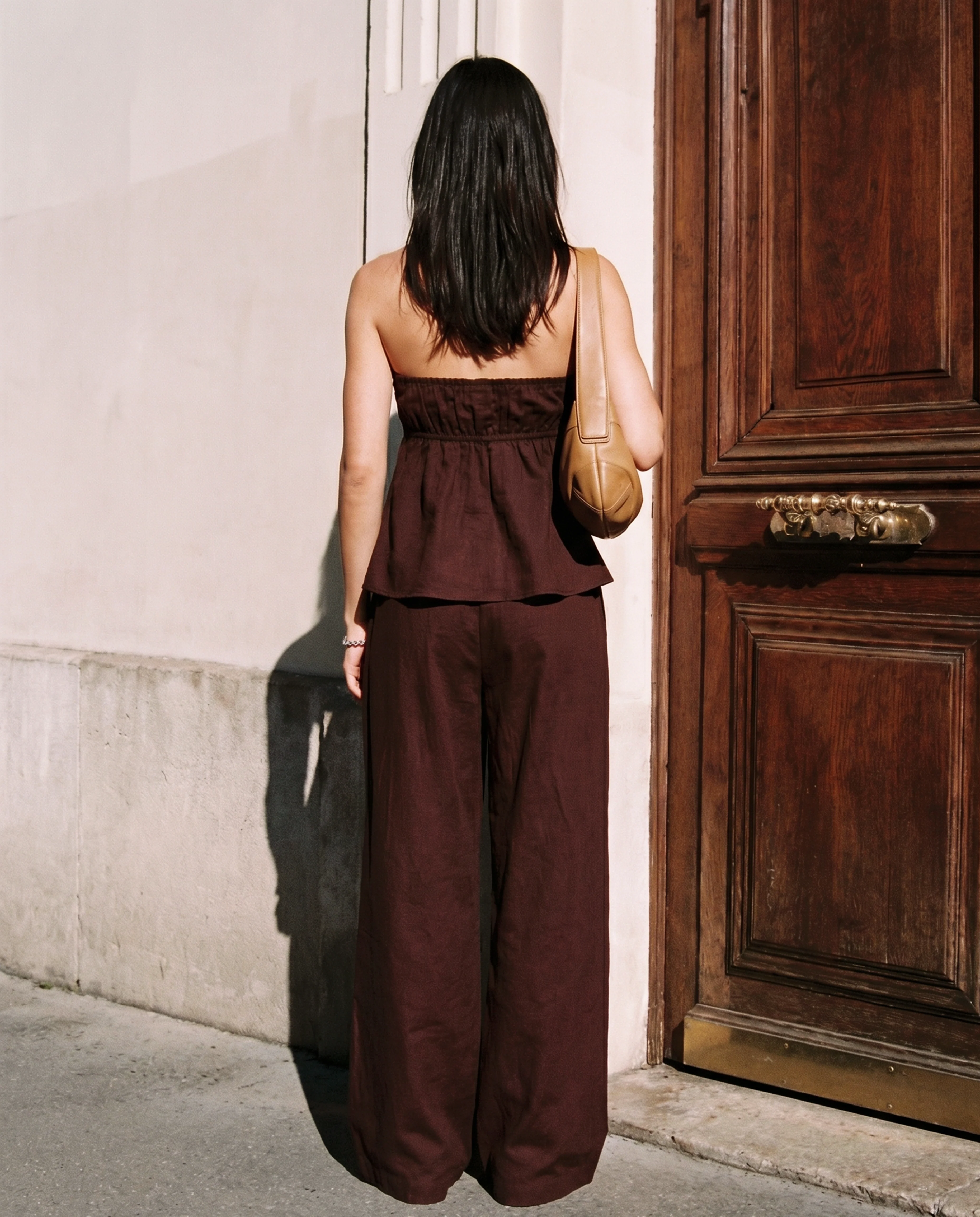 Chocolate Brown Strapless Co-ord Set - Image 3