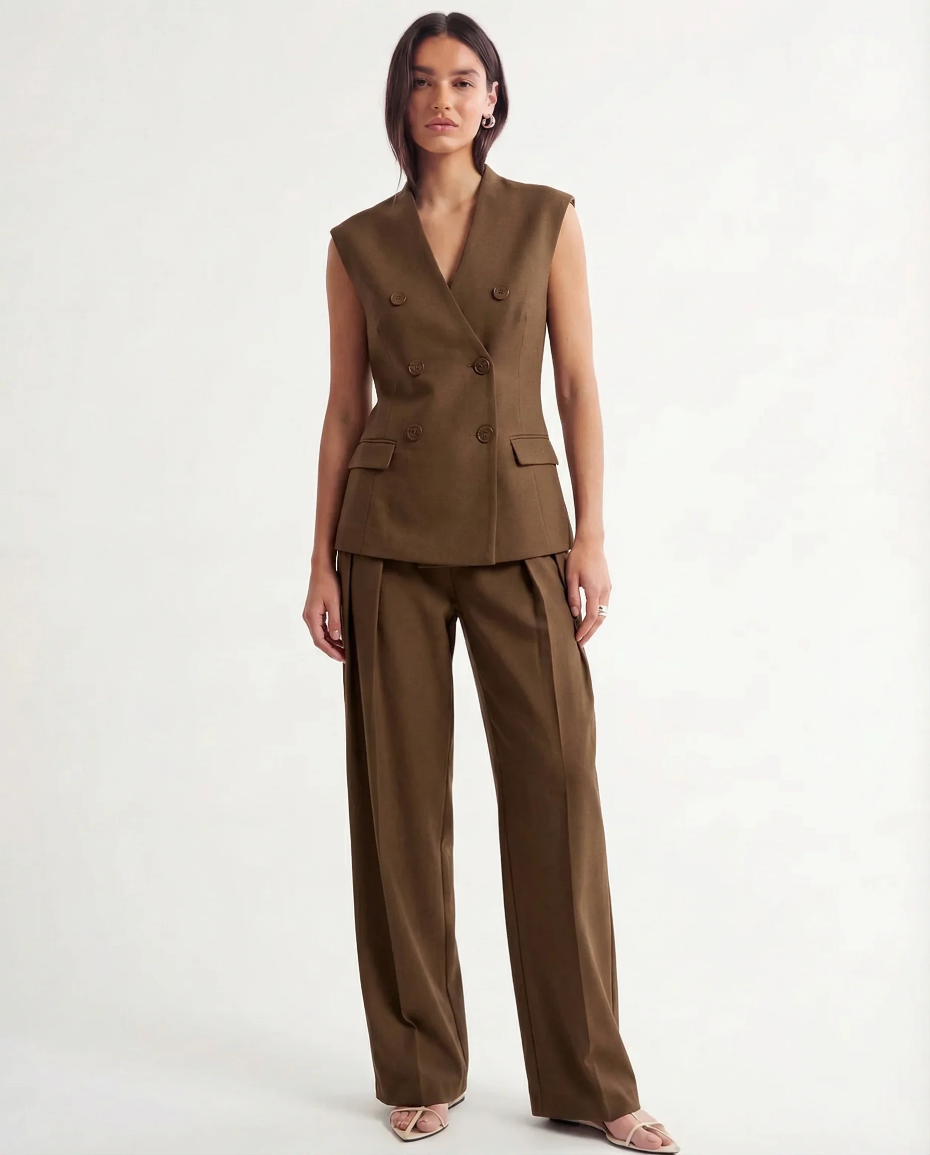 Brown Waist Coat Suit Set - Image 3