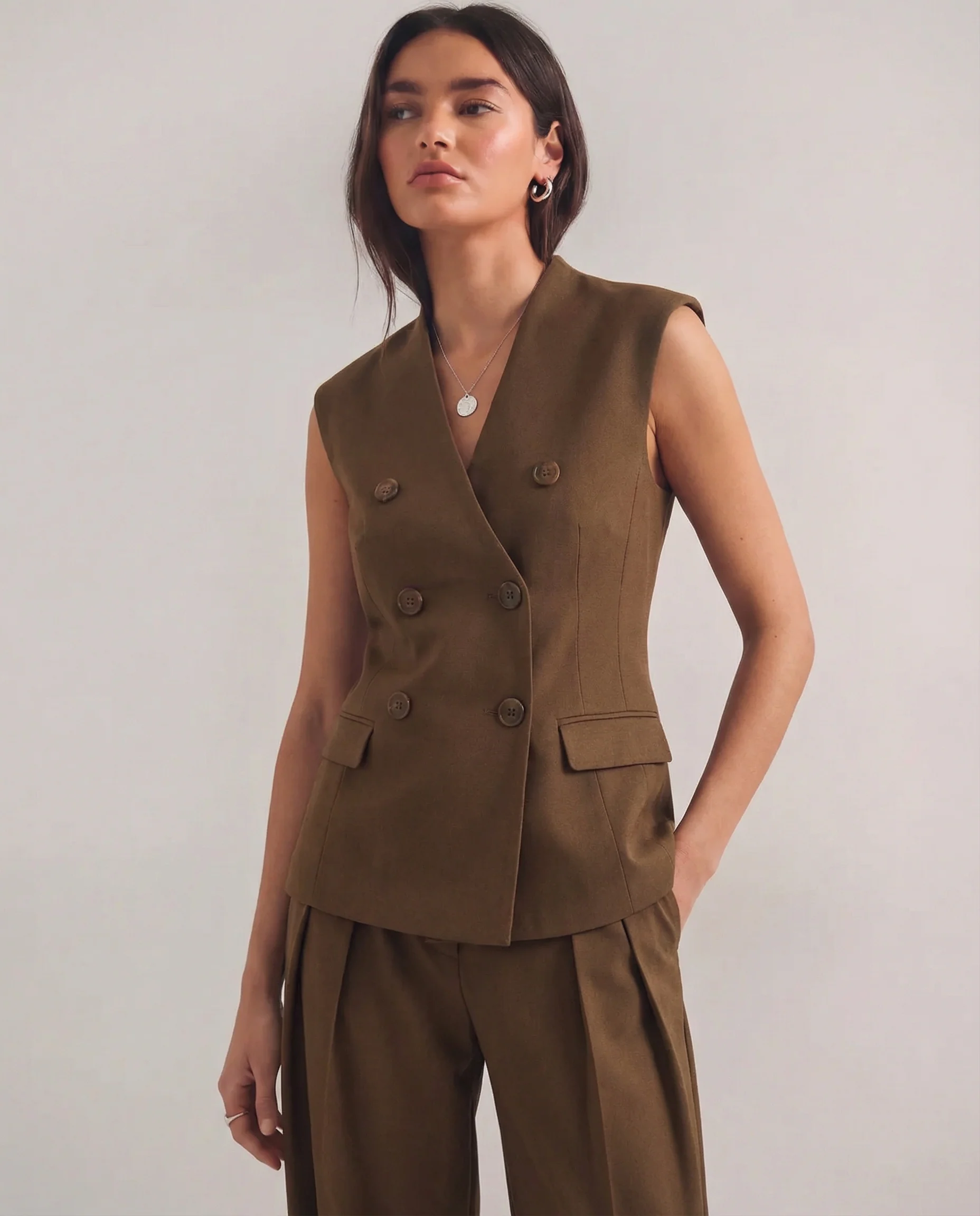 Brown Waist Coat Suit Set - Image 4