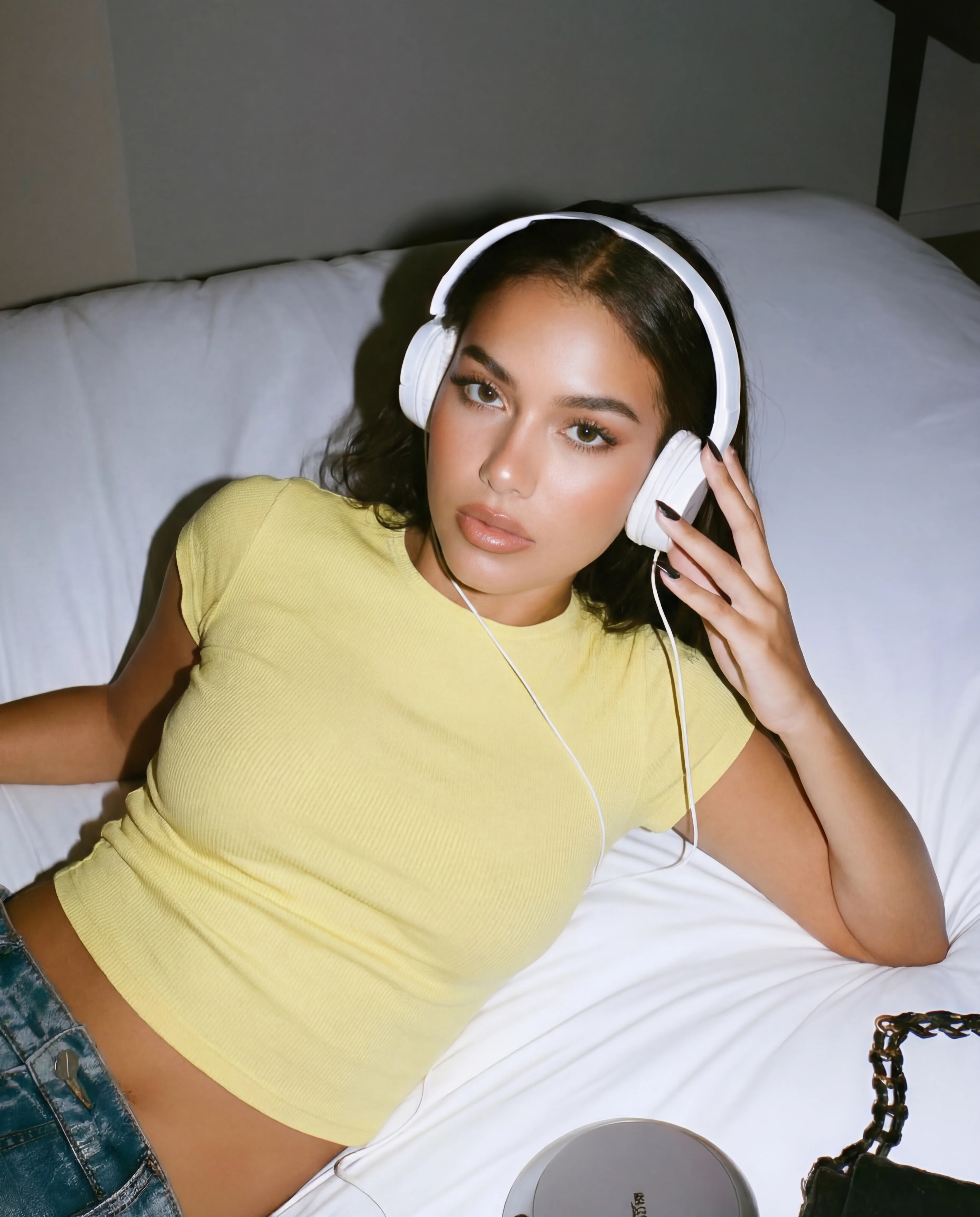 Butter Yellow Ribbed Cotton Crop Top