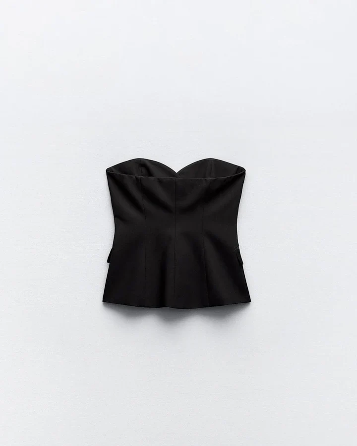 Carved Black Bandeau Top - Image 5