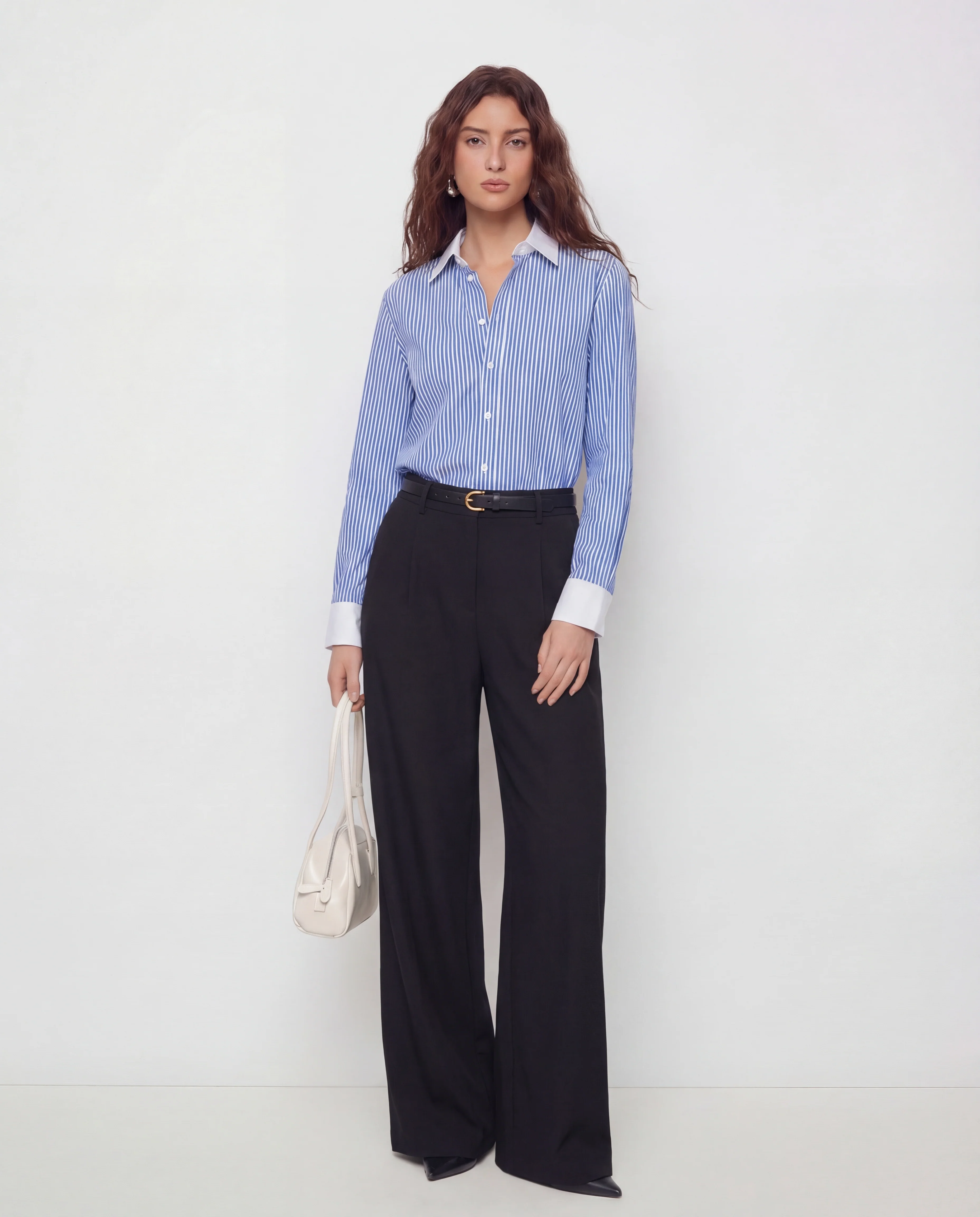 Color Block Pinstripes Shirt - Image 6