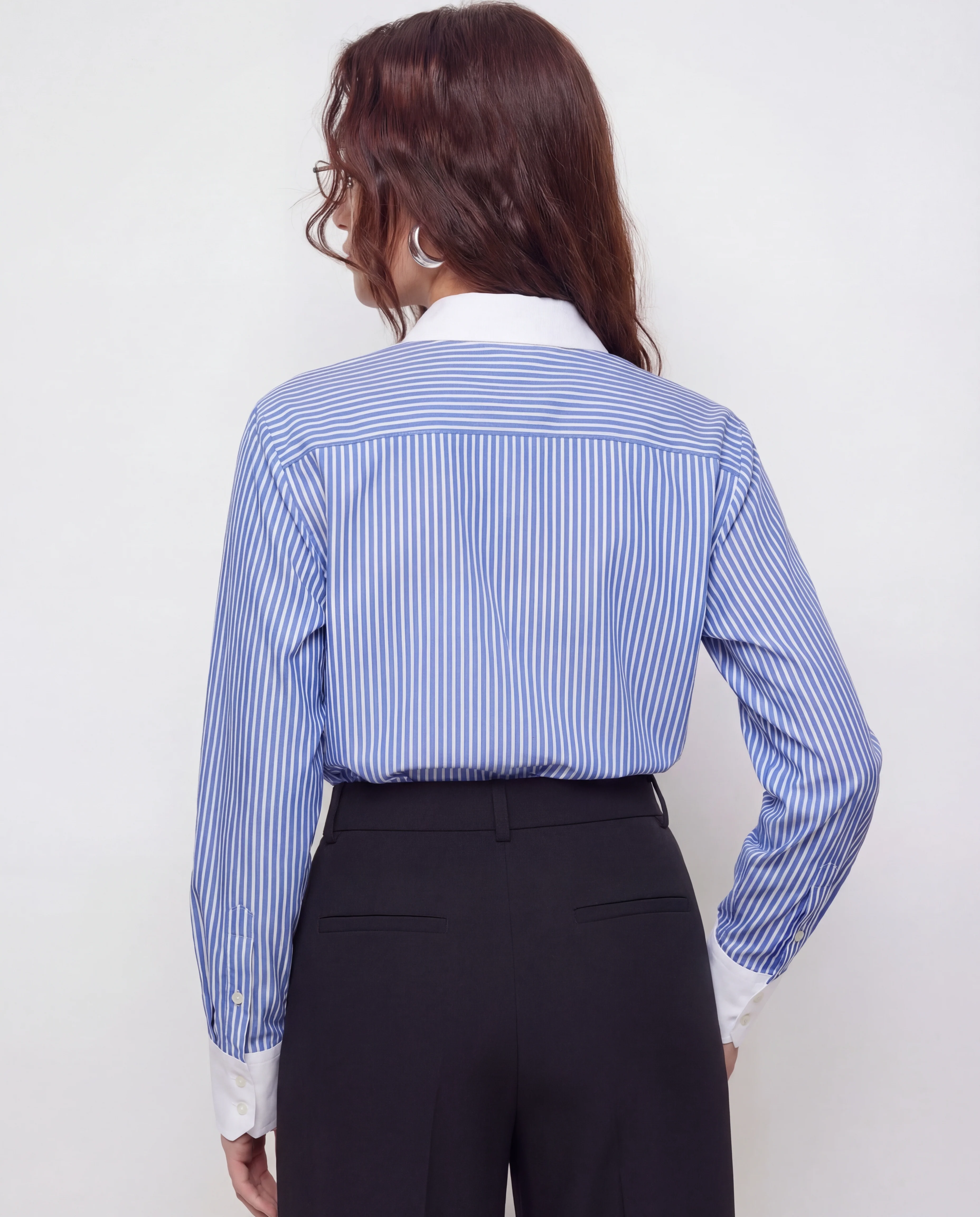 Color Block Pinstripes Shirt - Image 7
