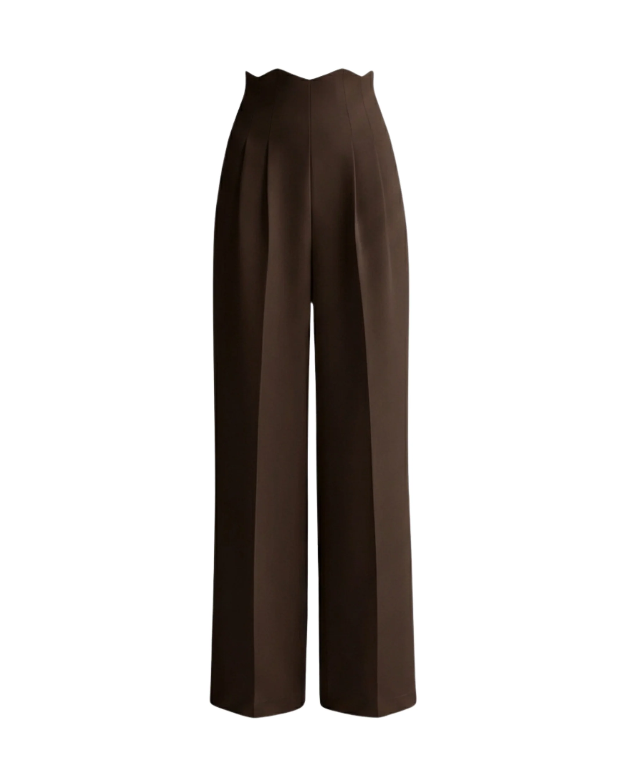 Mocha Brown Corset Waist Tailored Pants - Image 4