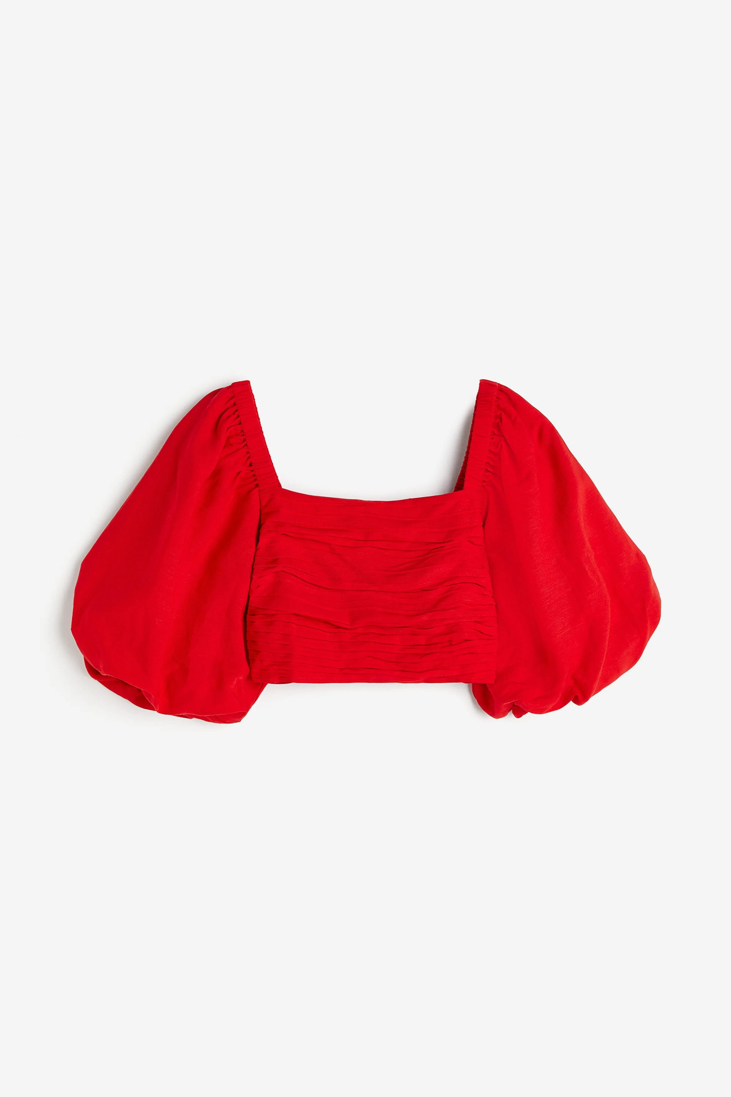 Crop Gathered Bodice Red Top - Image 4