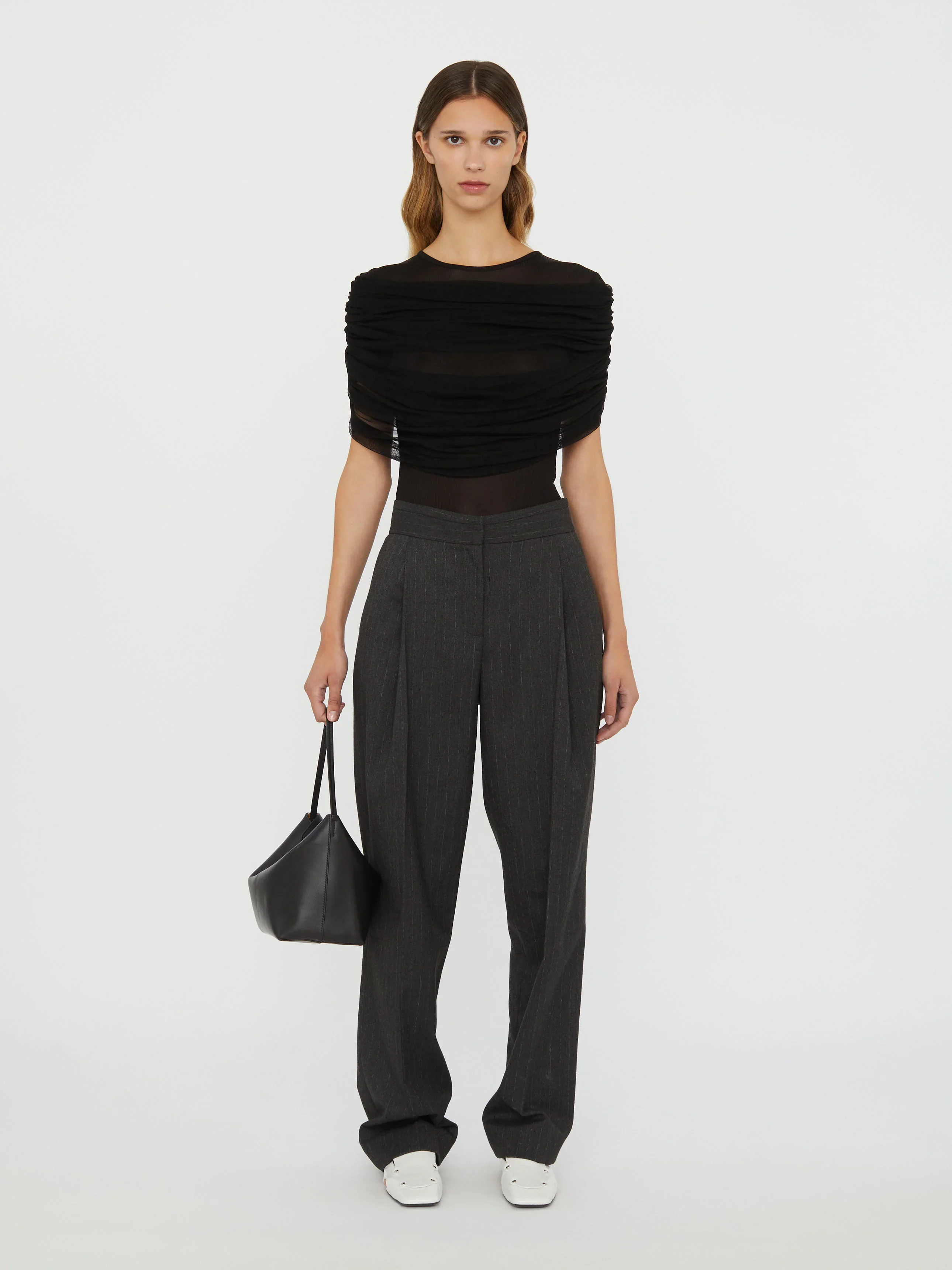 Draped Mesh Sheer Top - Image 2