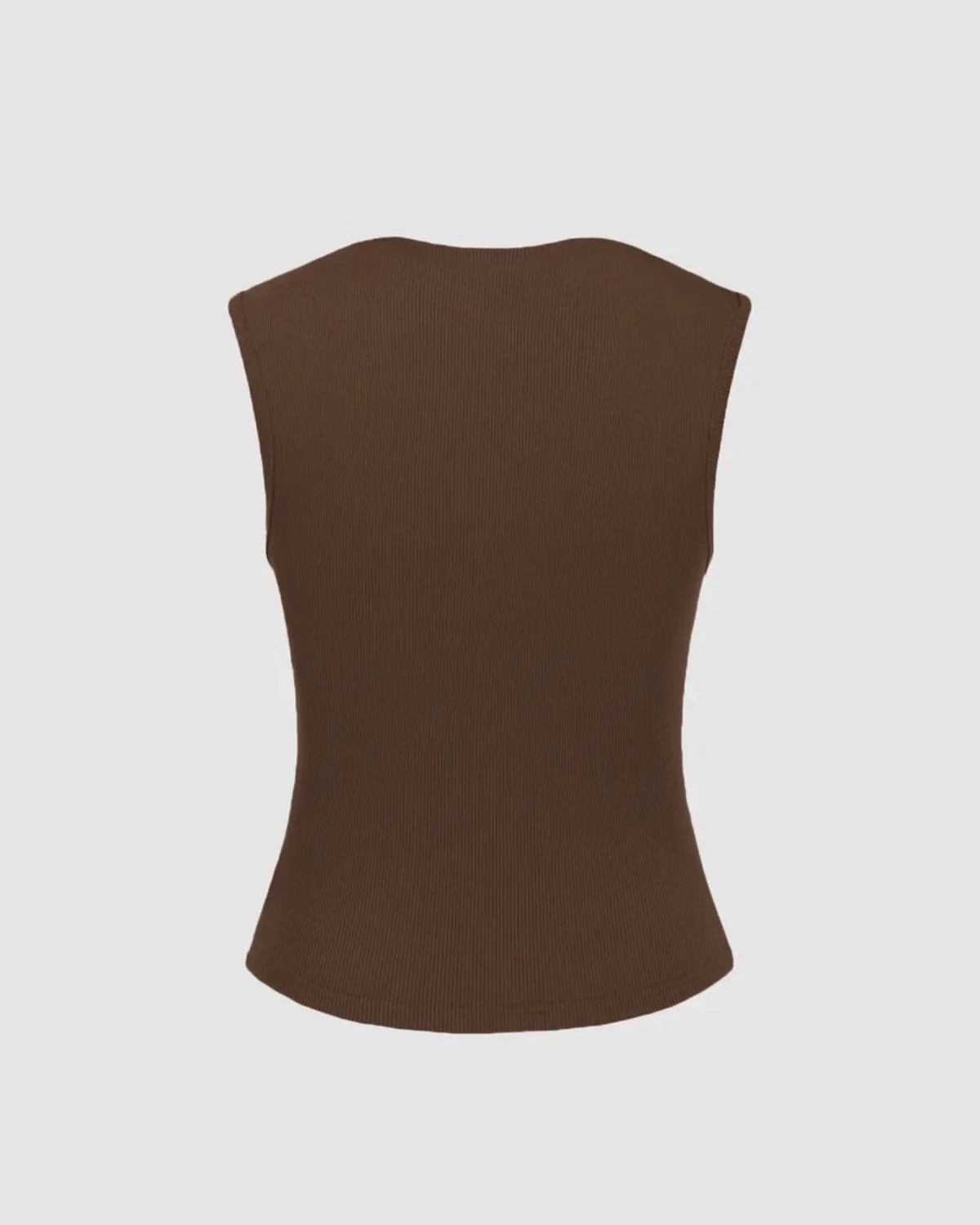 Mocha Brown Cowl Neck Cotton Top - Image 5