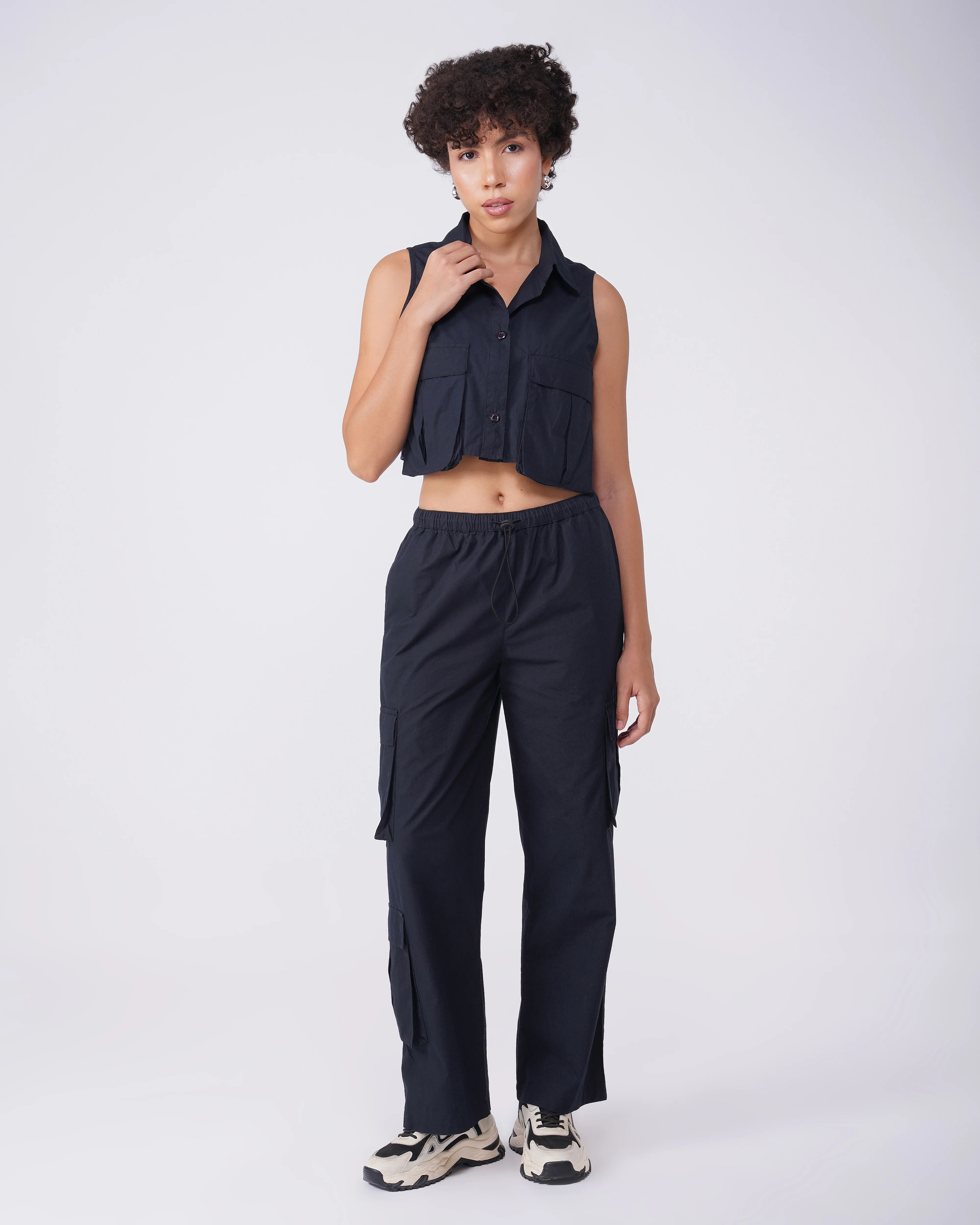 Flap Pocket Co-Ord Crop Shirt - Image 5