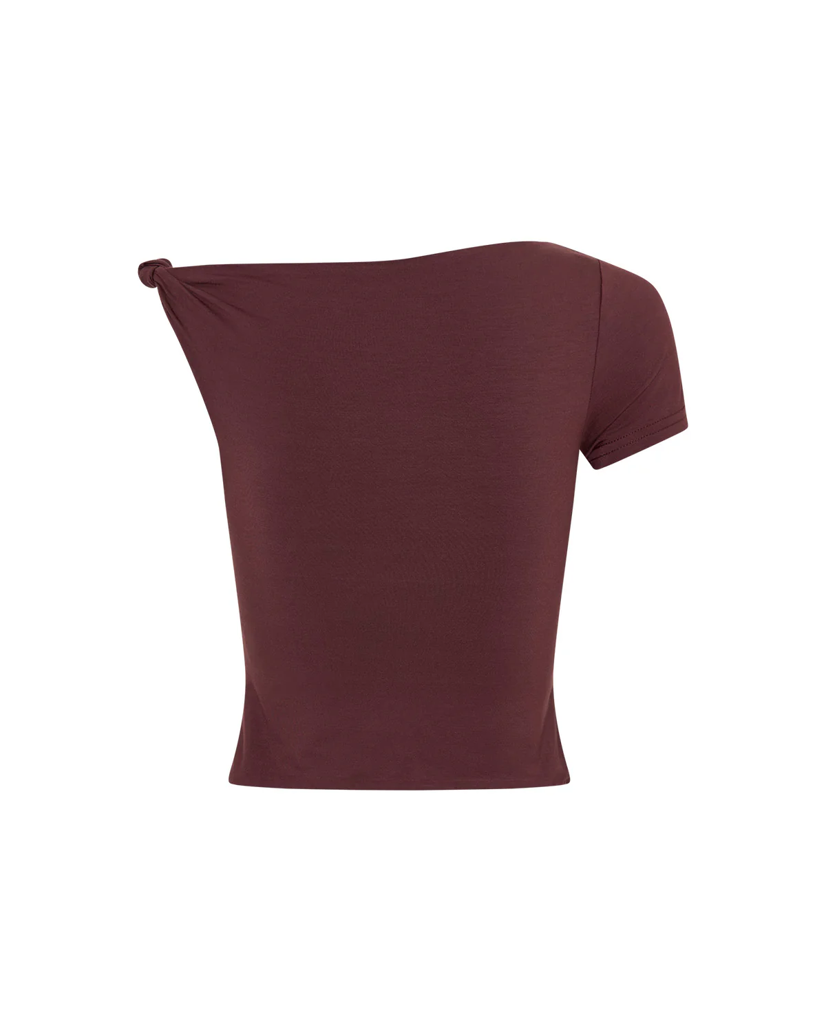 Knot Up Shoulder Fitted Top In Brown - Image 6