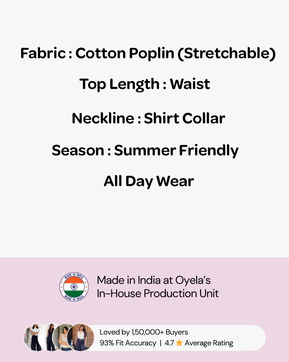 Navy Blue Waist Fitted Cotton Shirt - Image 5