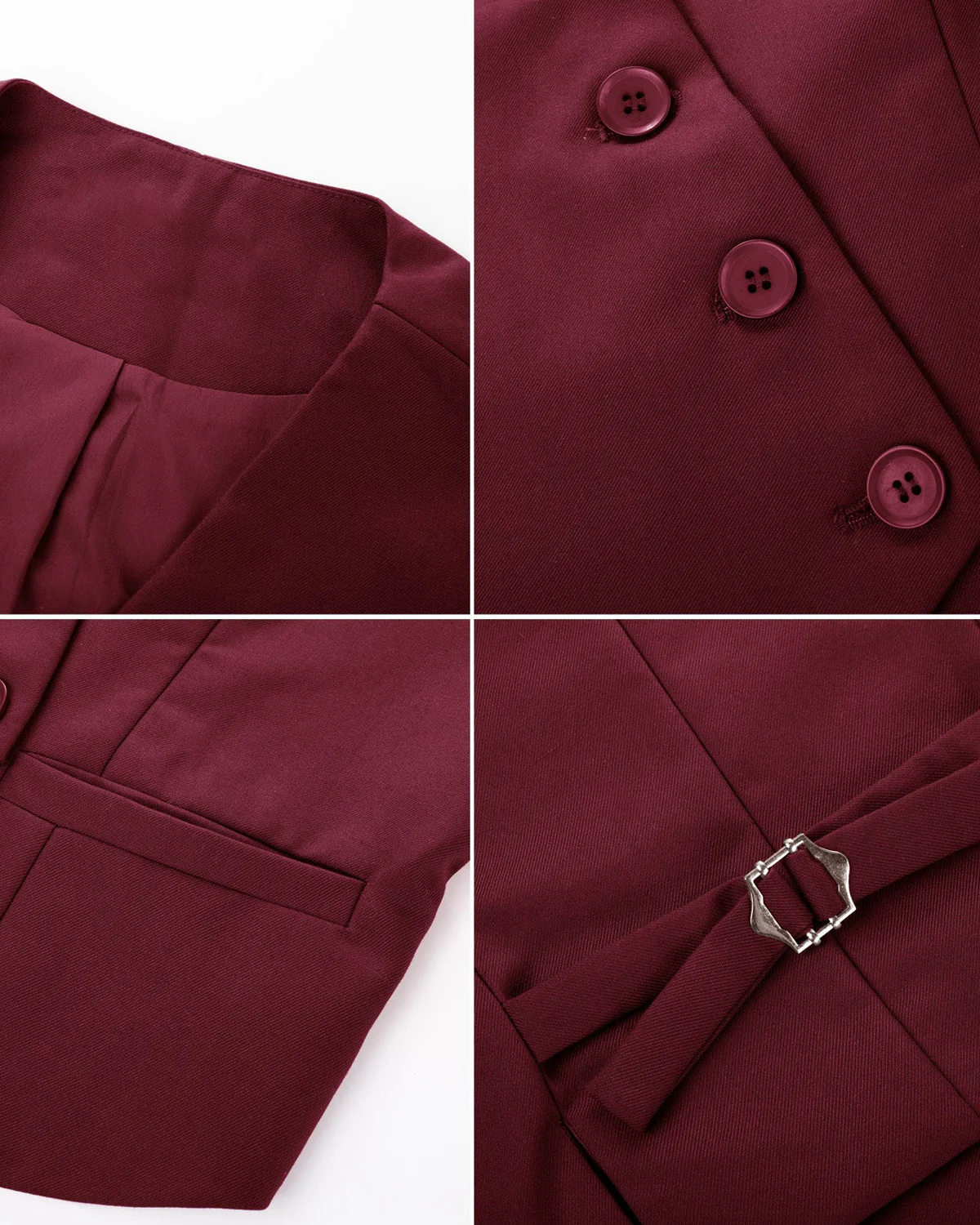 Oblique Placket V-Neck Waist Coat - Image 6