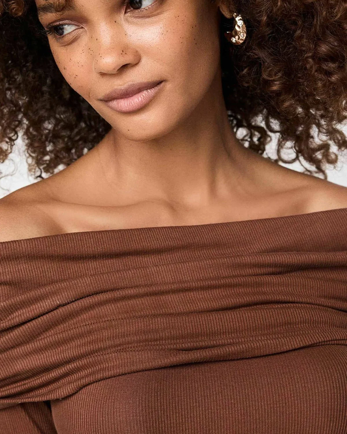 Off Shoulder Bardot Top With Long Sleeves - Image 5