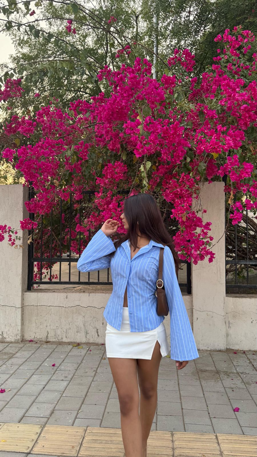 Pinstripes Flared Sleeves Shirt - Image 7