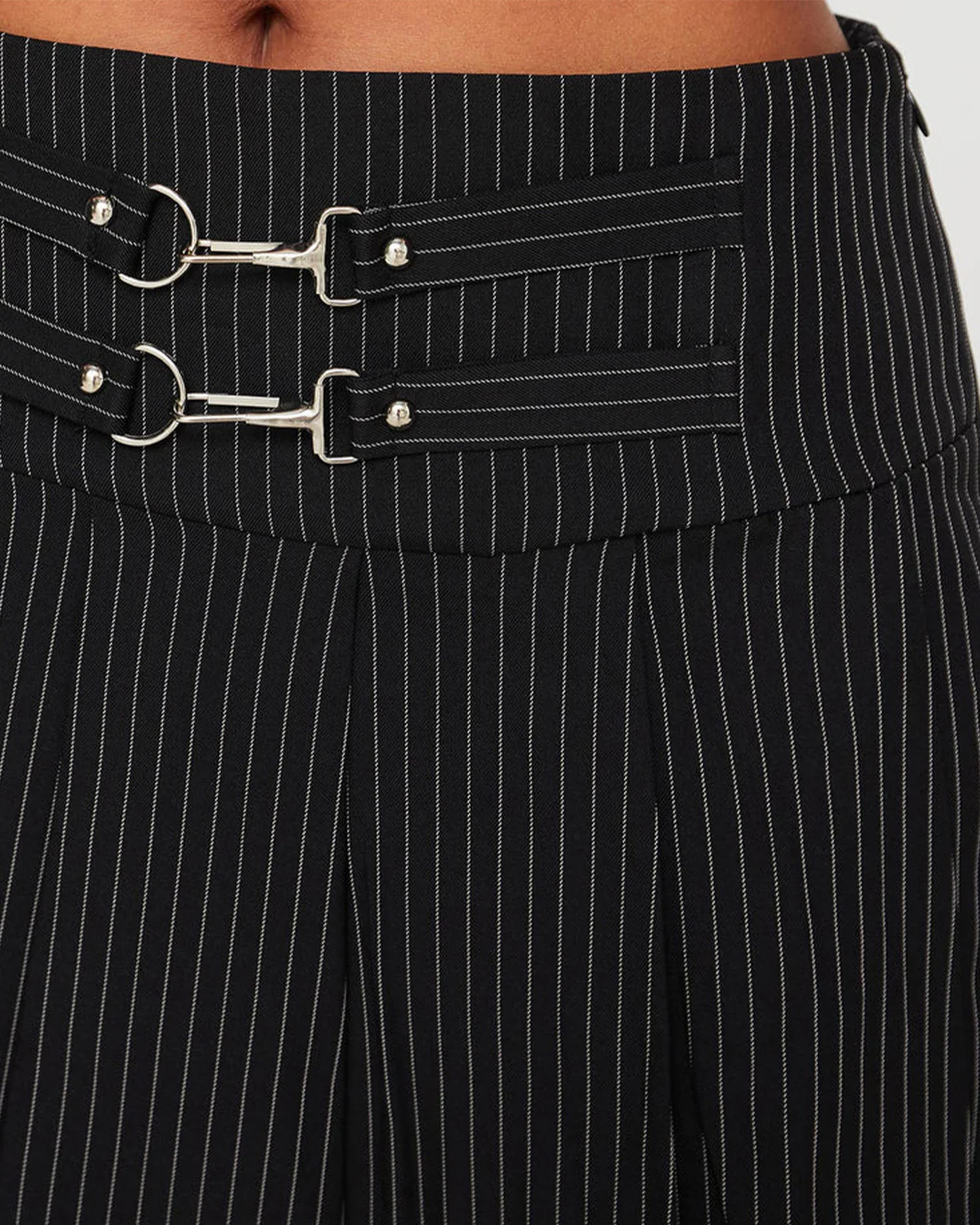 Pinstripes Pleated Mini Skirt - Image 6