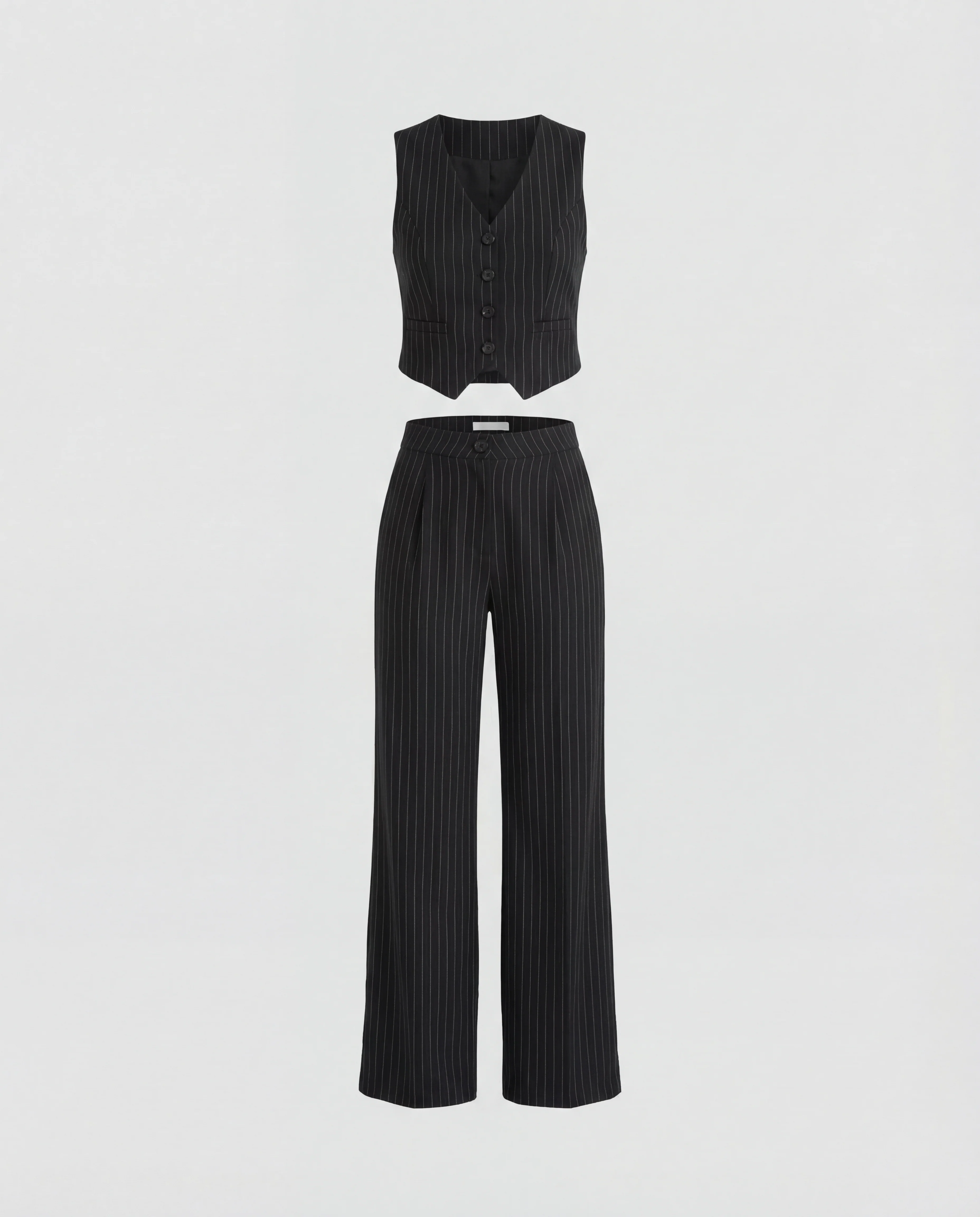 Pinstripes Vest And Pant Co-Ord Set - Image 3