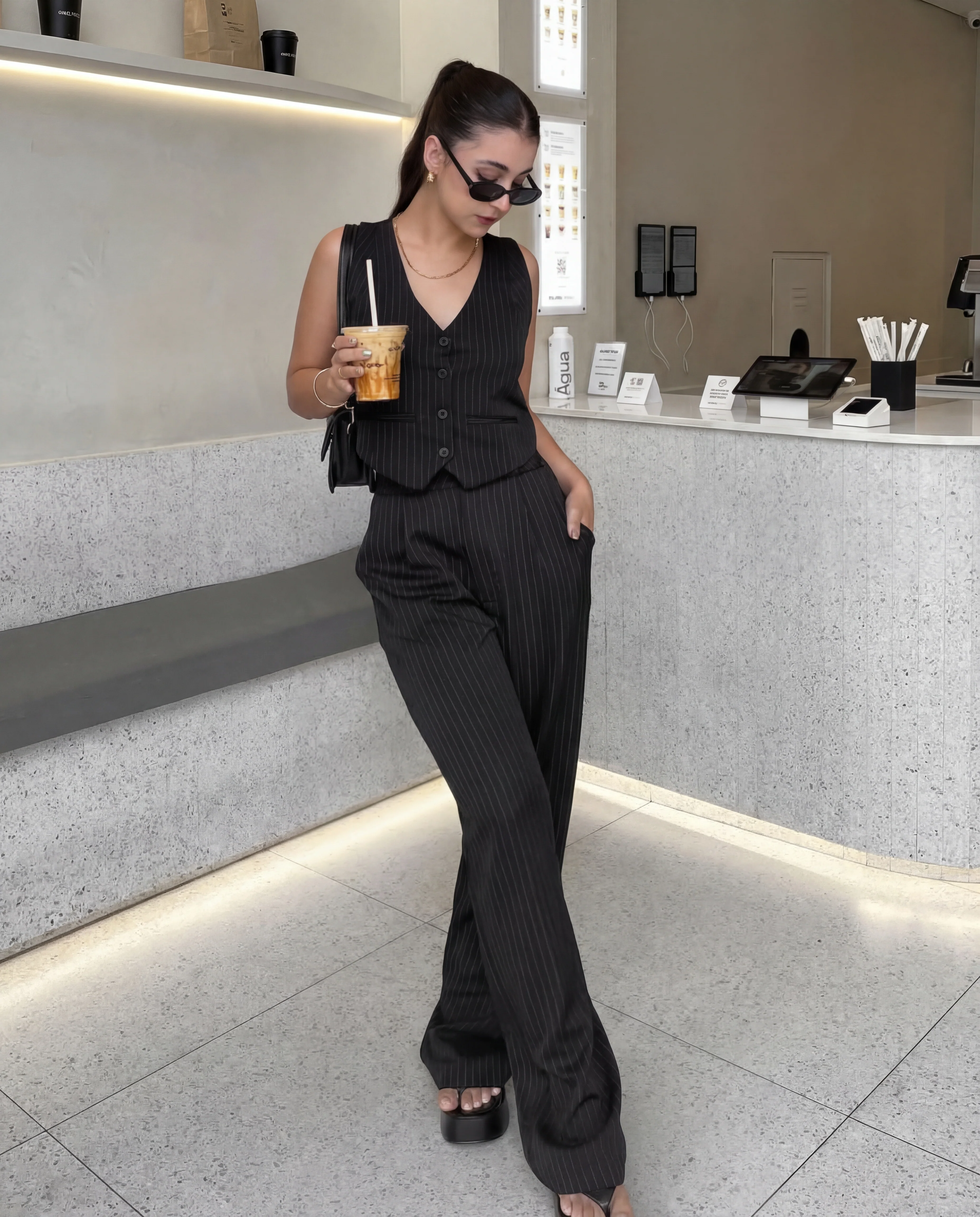 Pinstripes Vest And Pant Co-Ord Set - Image 5