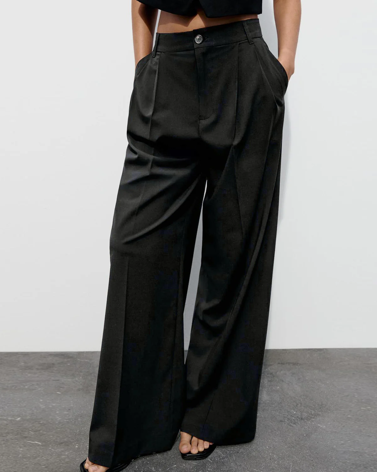 Pleated Wide Leg Pants