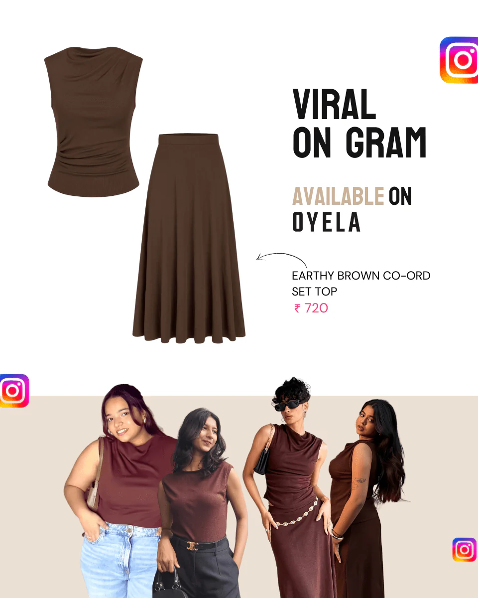 Earthy Brown Co-Ord Set Top (Cowl Neck) - Image 6