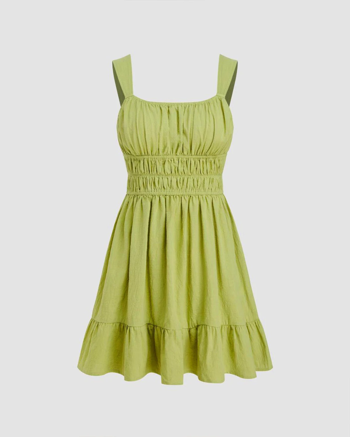 Green Ruched Fit & Flare Dress - Image 4