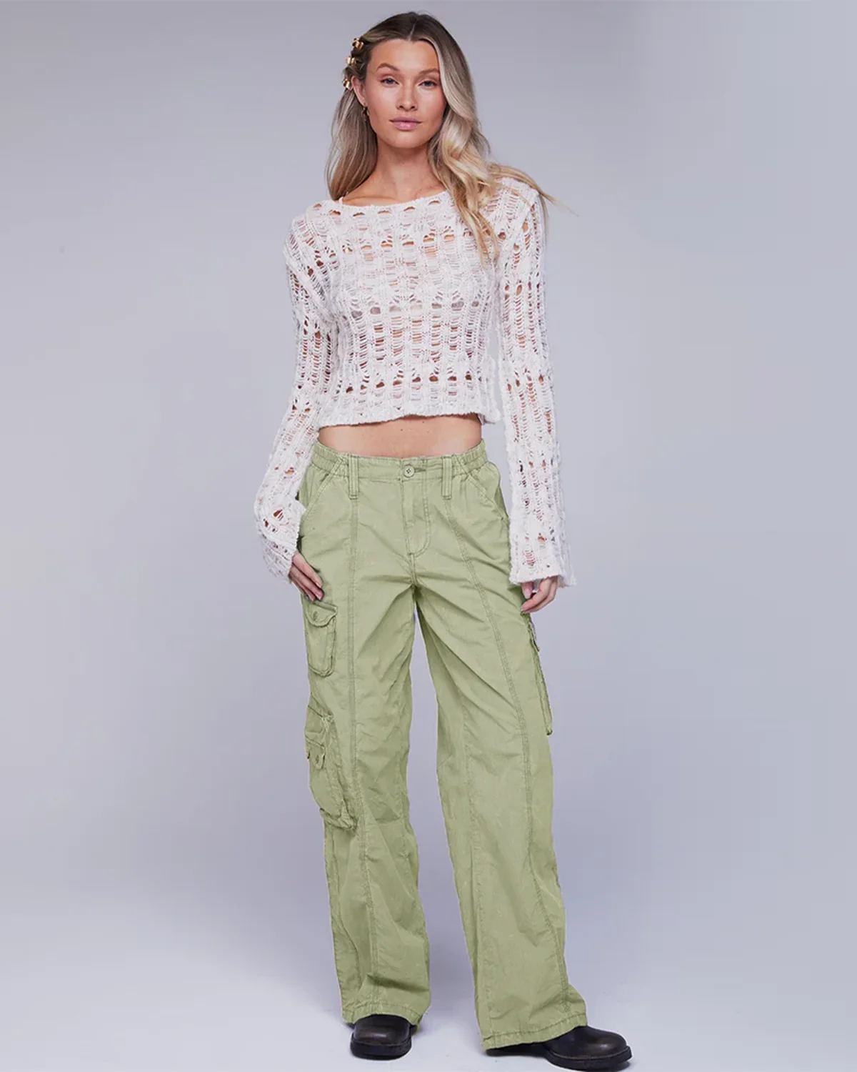 Sage Green Utility Cargo Pants - Image 7