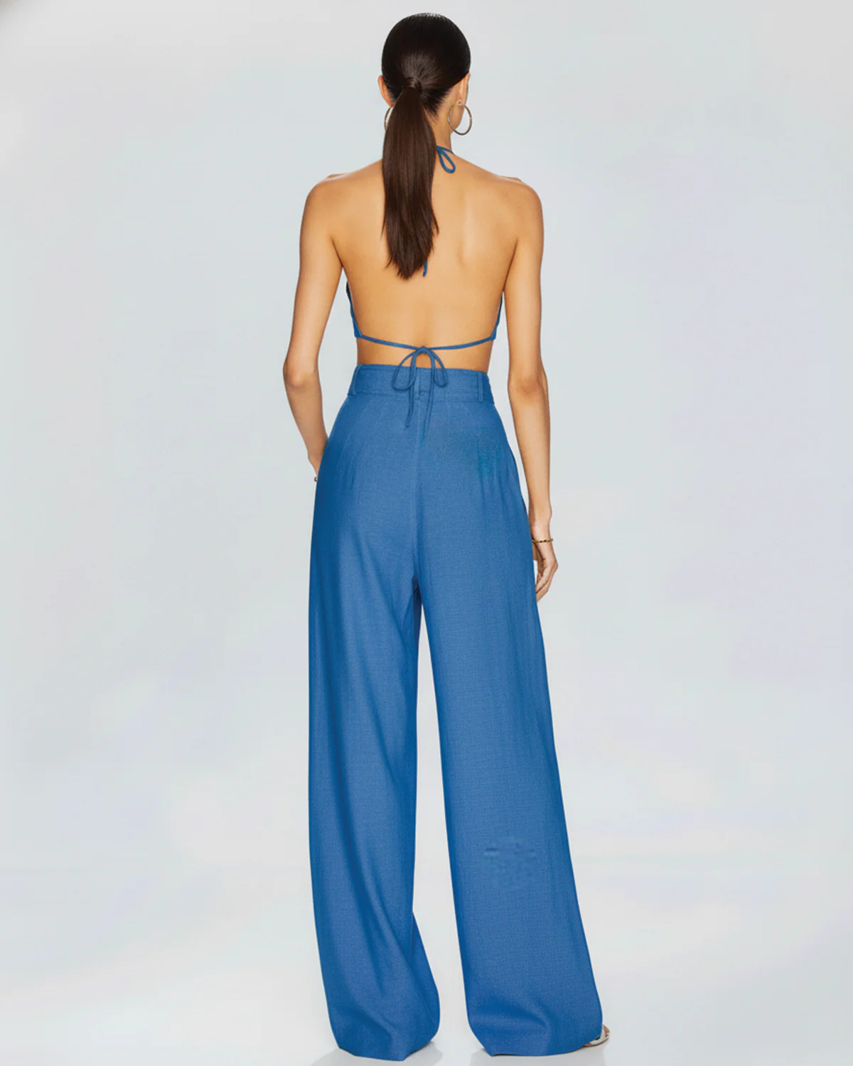 Sapphire Blue Chic Tailored Belted Co-Ord Set - Image 4