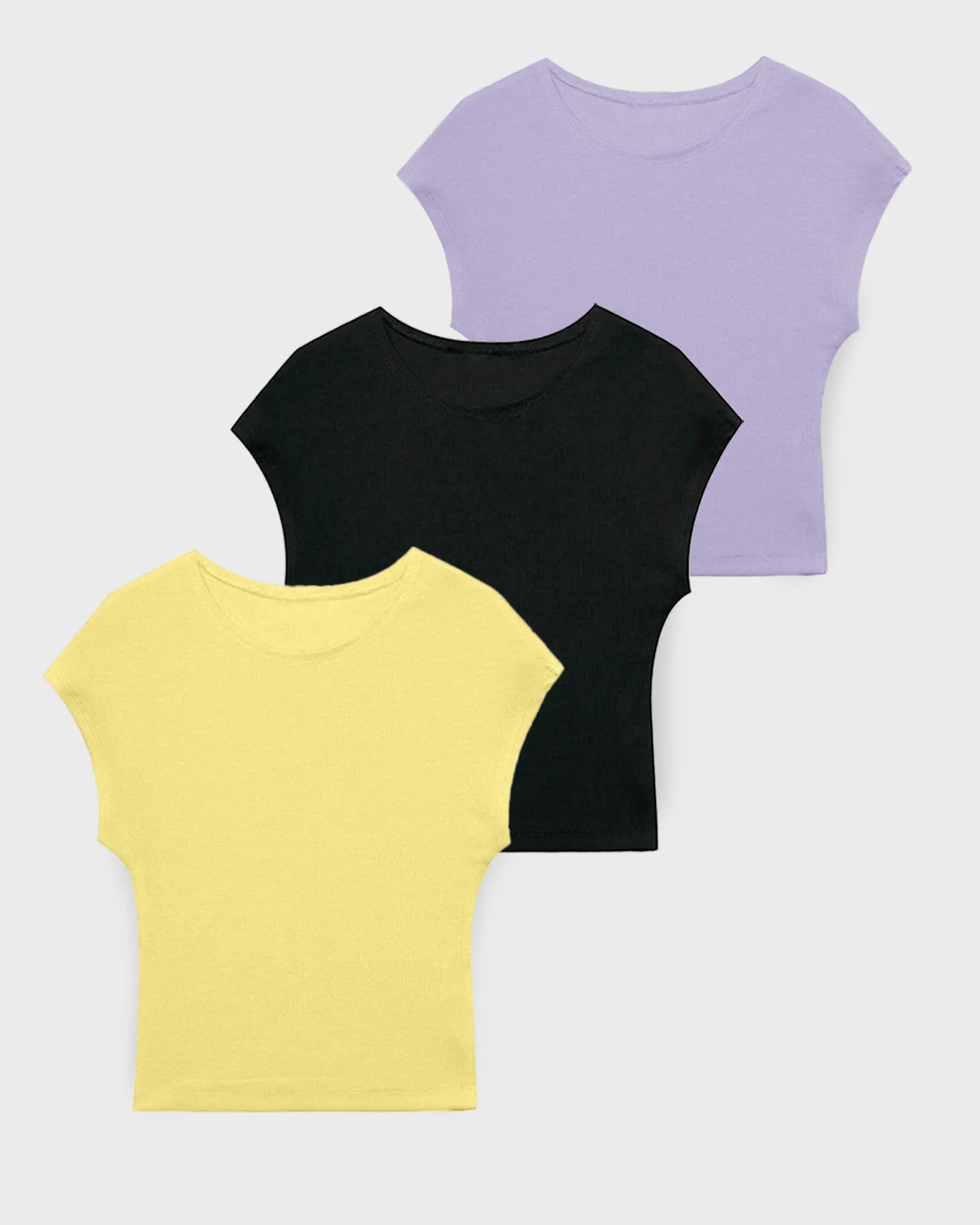 Set of 3 Ribbed Crew Neck Top - Image 2