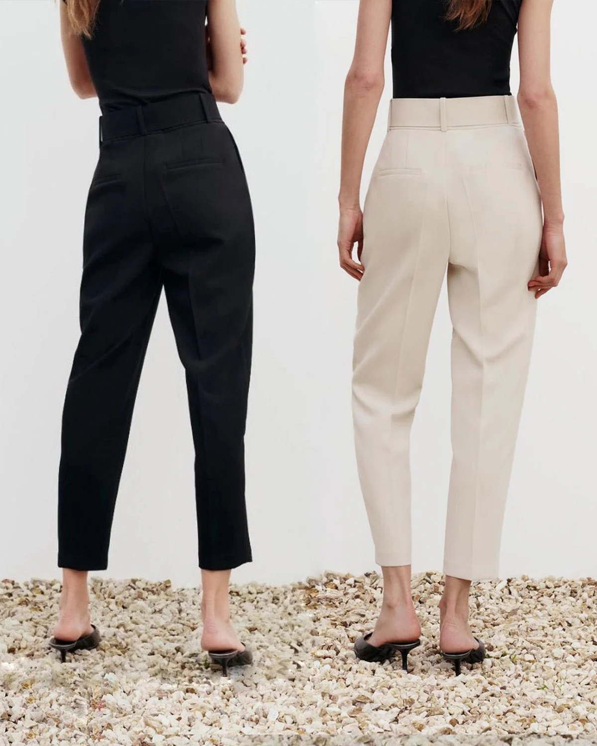 Set Of Two Belted Stretchable Pants - Image 3