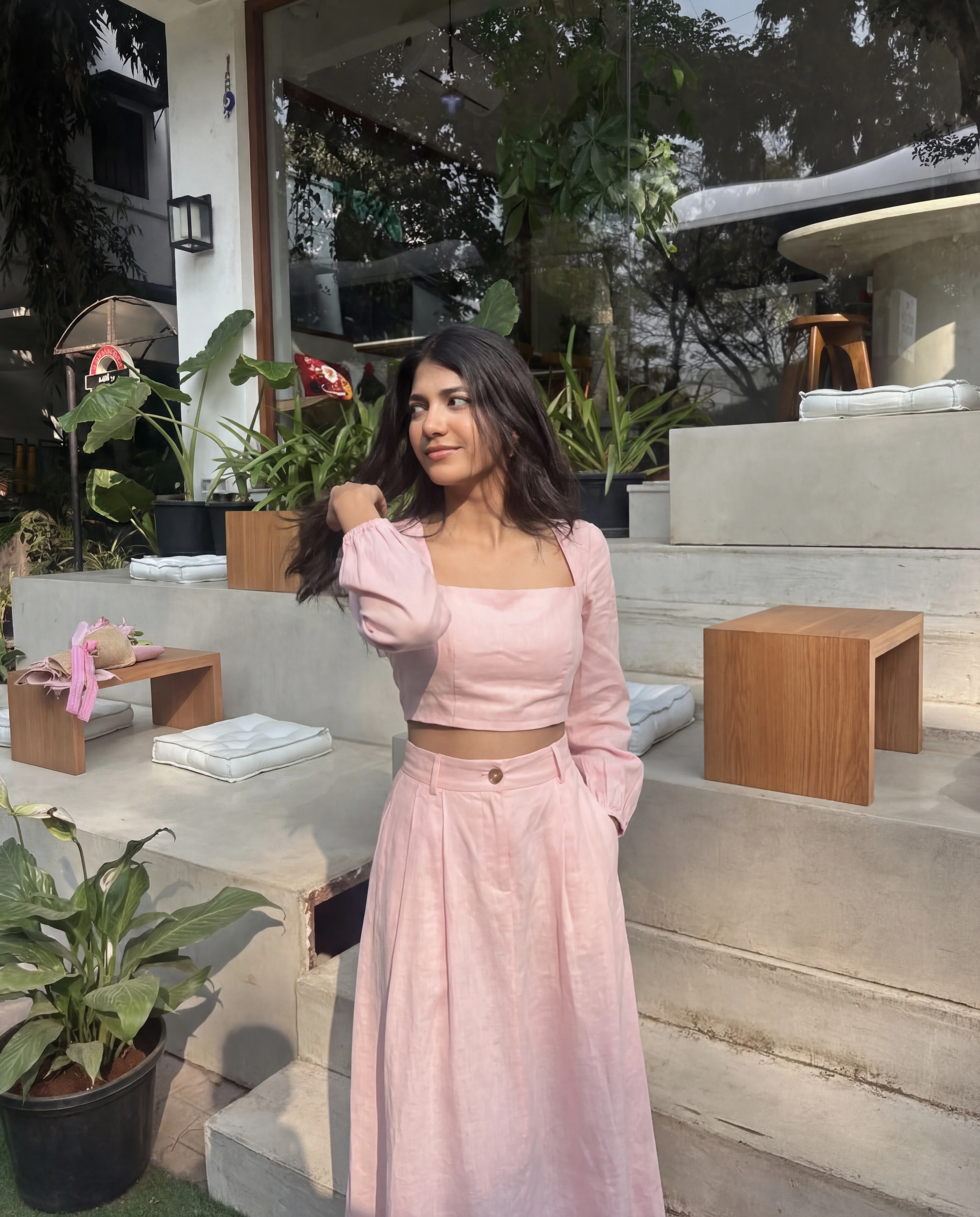 Soft Pink Co-Ord Set With Billowy Silhouette - Image 11