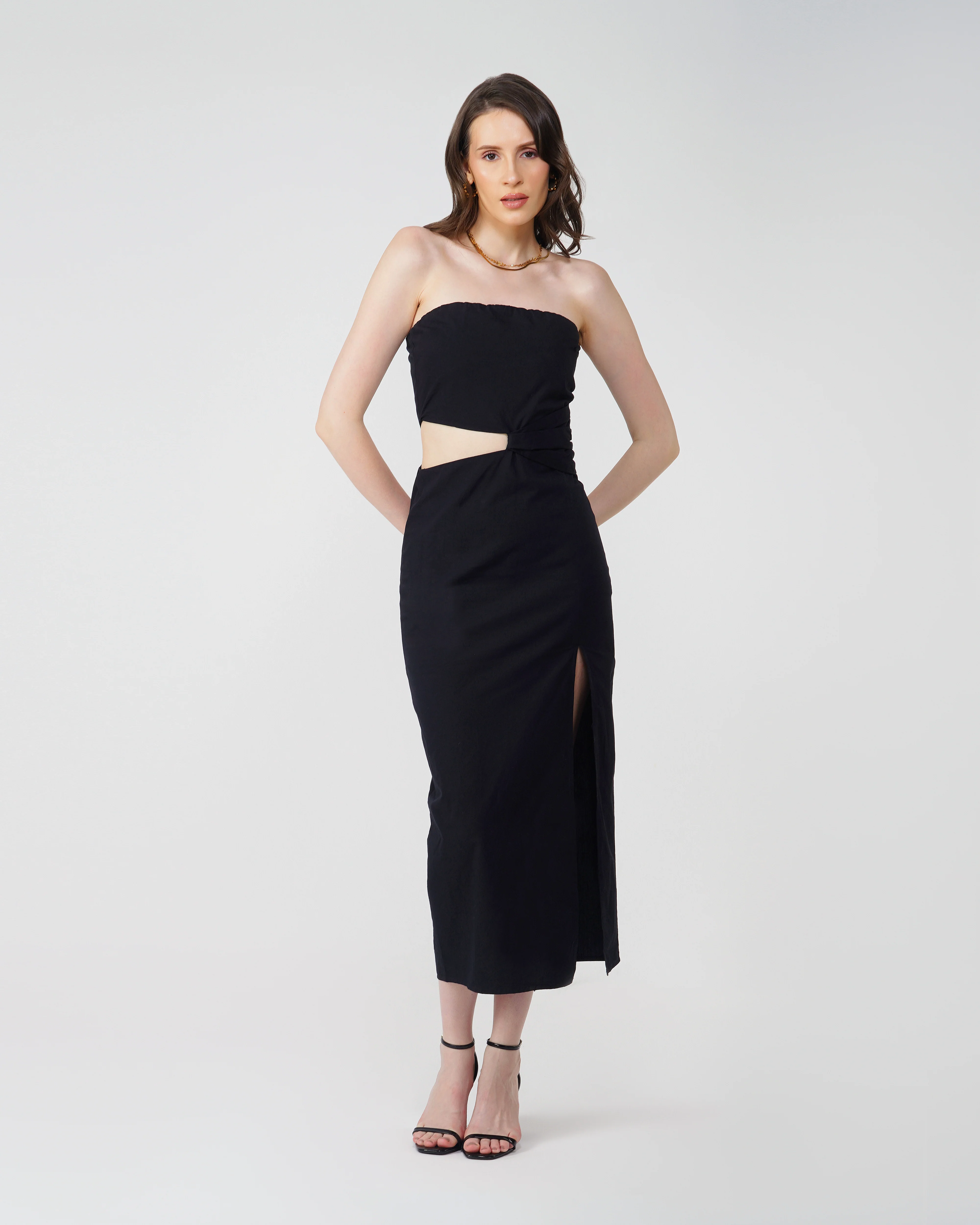 Strapless Slit Dress - 100% Cotton - Image 3