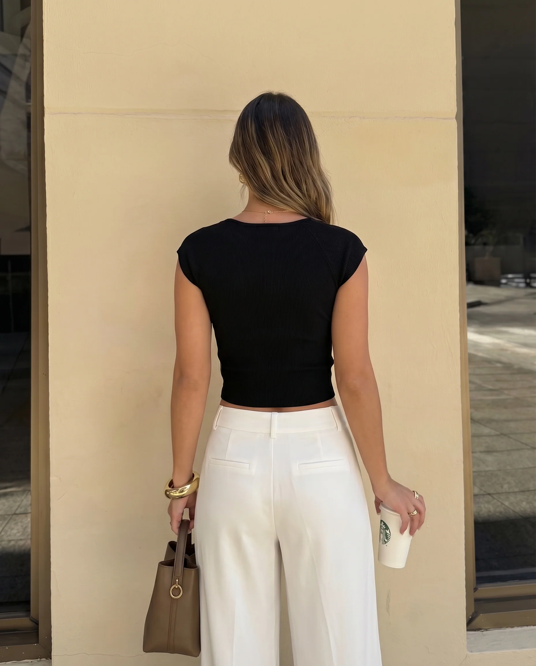 Black Sweetheart Neck Cotton Crop Top - Image 3