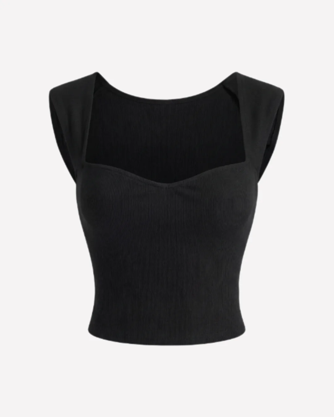 Black Sweetheart Neck Cotton Crop Top - Image 4