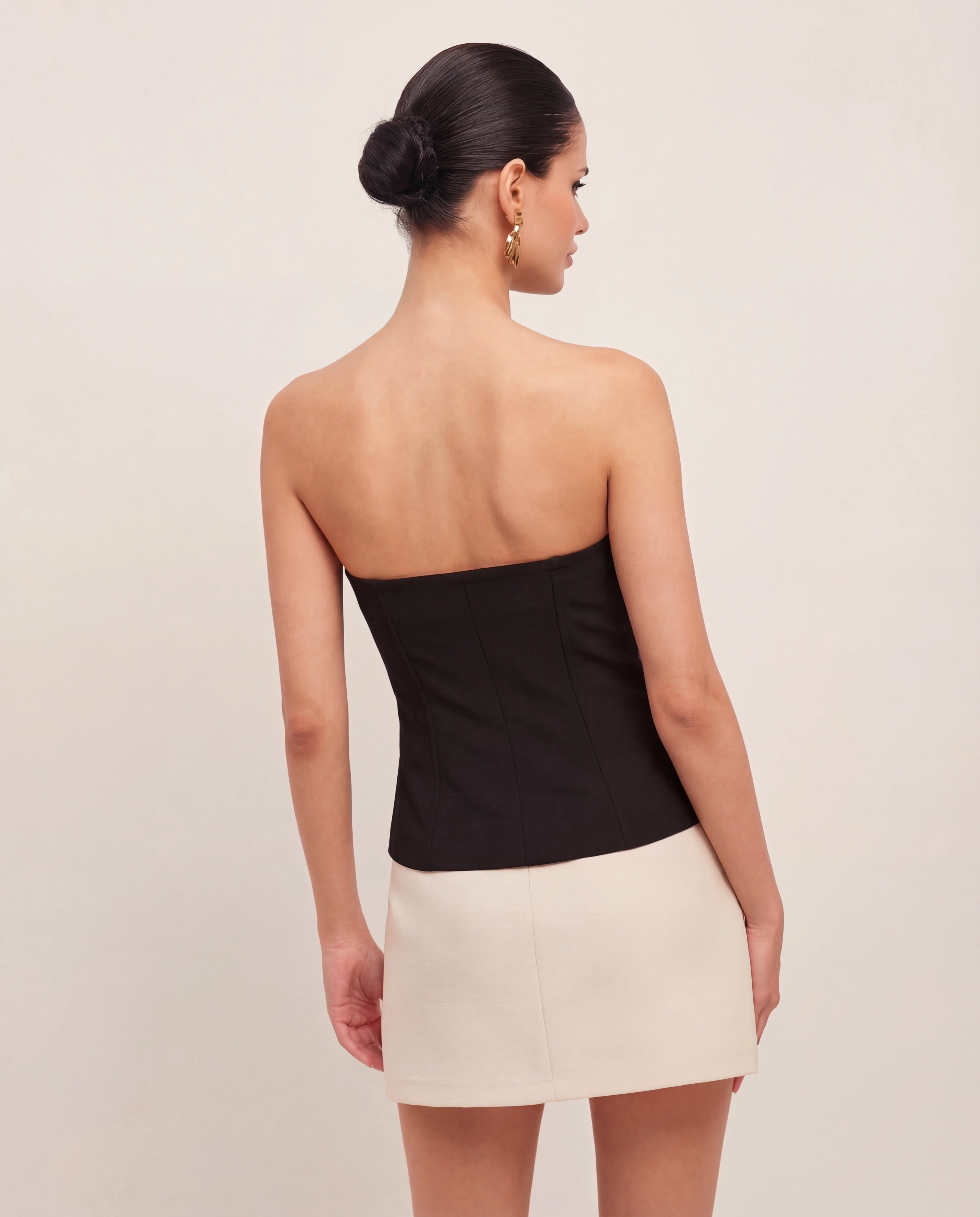 Carved Black Bandeau Top - Image 3