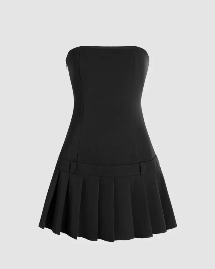 Black Bandeau Dress - 100% Cotton - Image 4