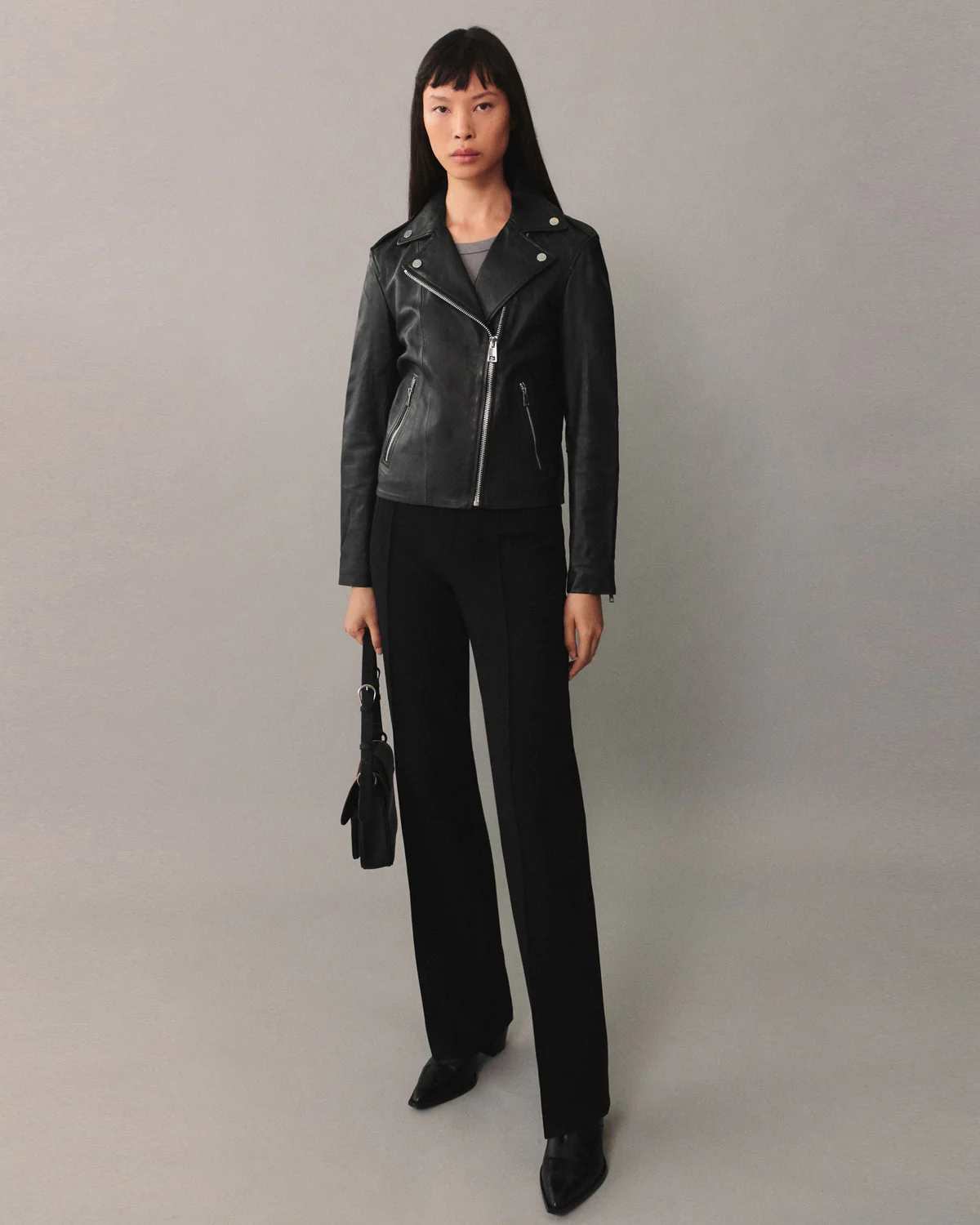 Textured Zip-Up Biker Jacket - Image 4