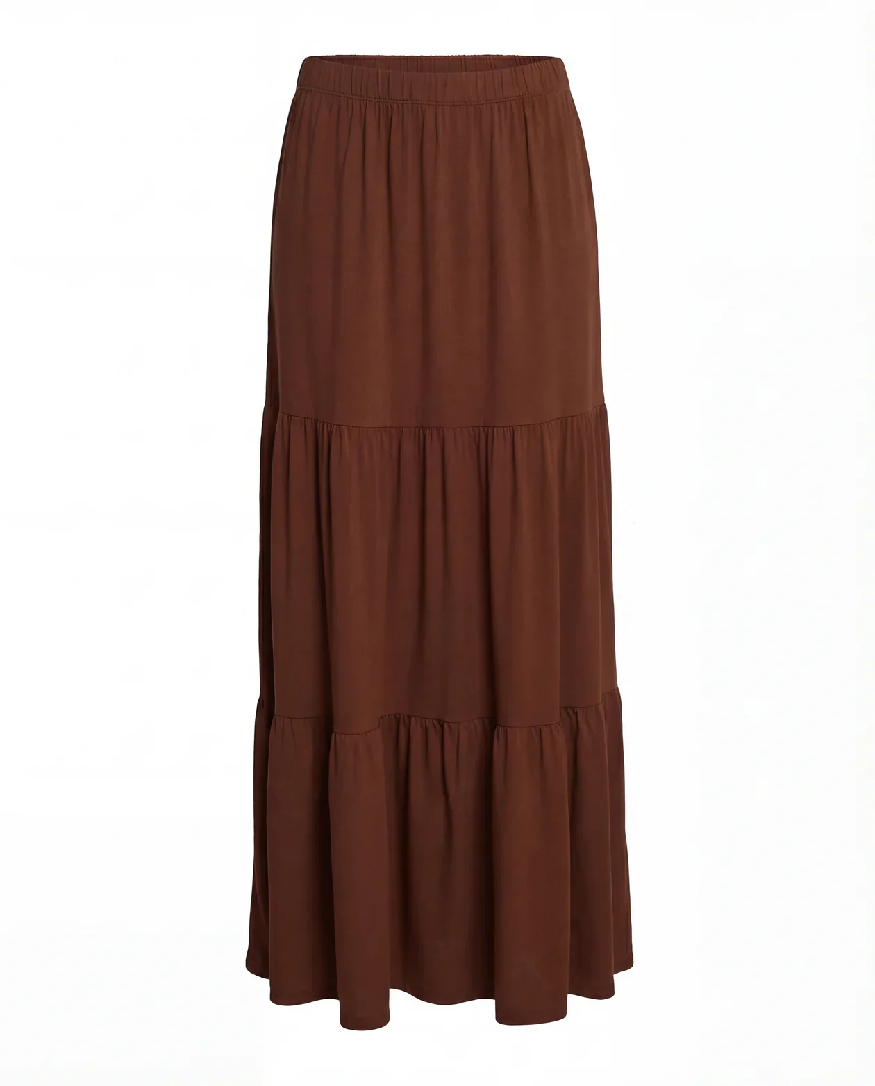 Tiered Brown Long Skirt - Image 4