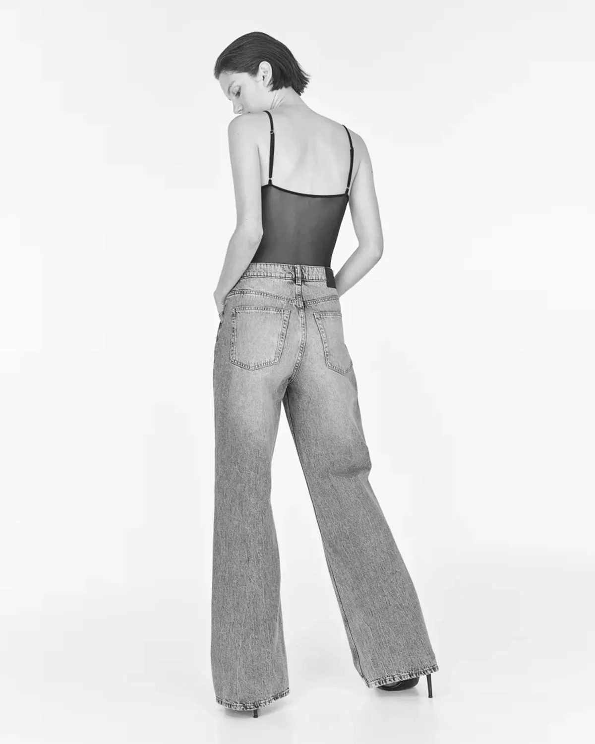 Washed Grey Straight Fit Jeans - Image 5