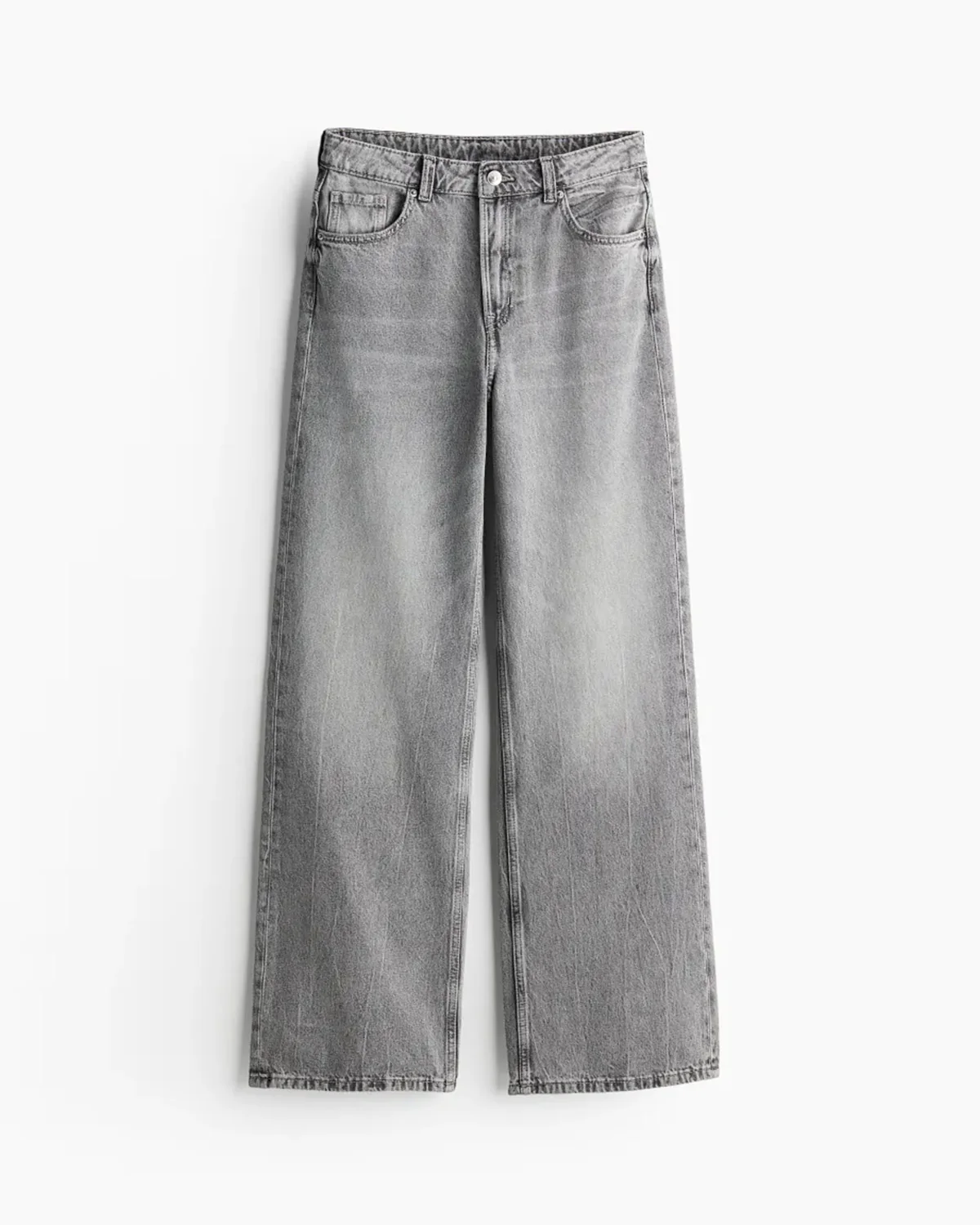 Washed Grey Straight Fit Jeans - Image 6