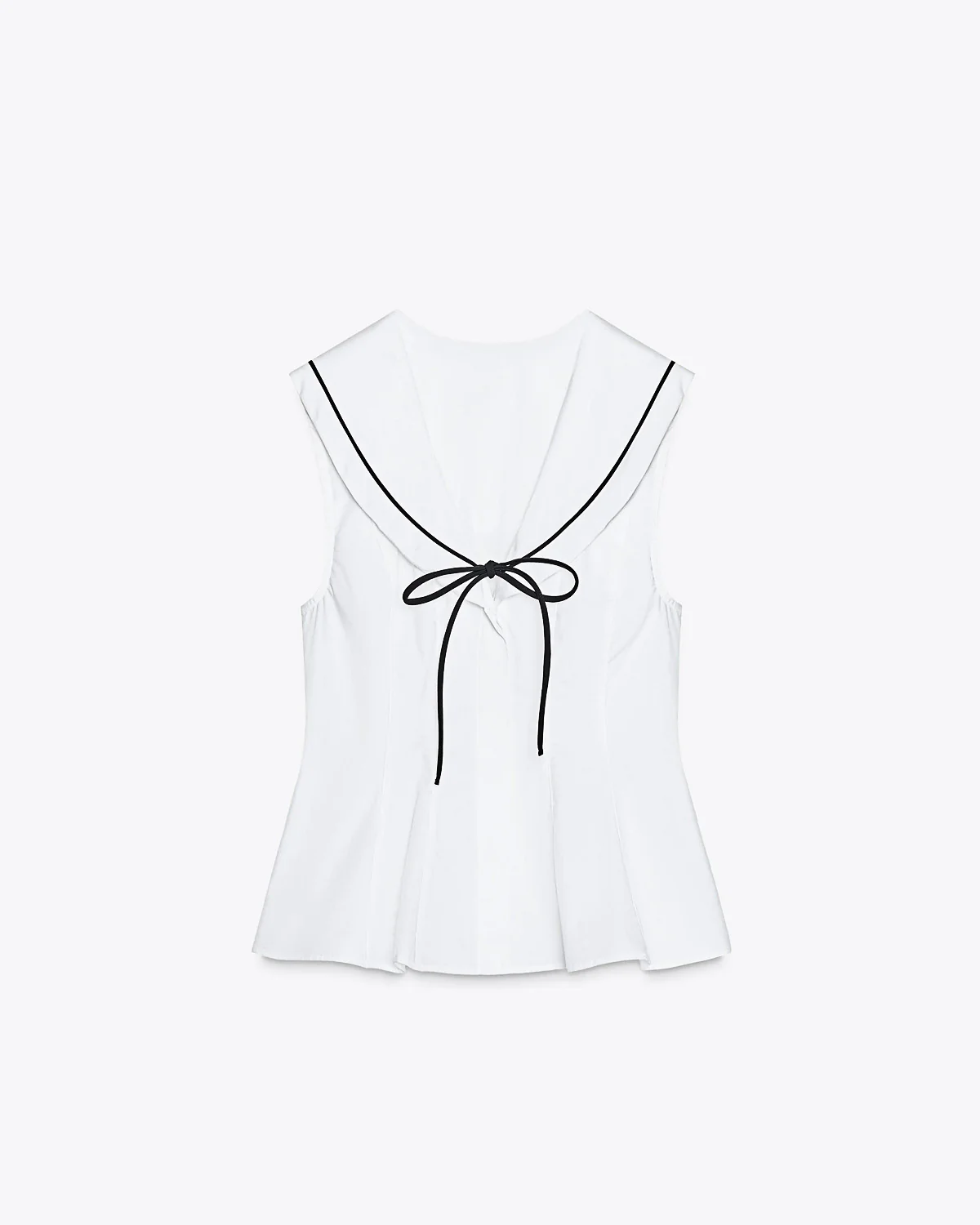 White Marine Collar Flounced Top - Image 5