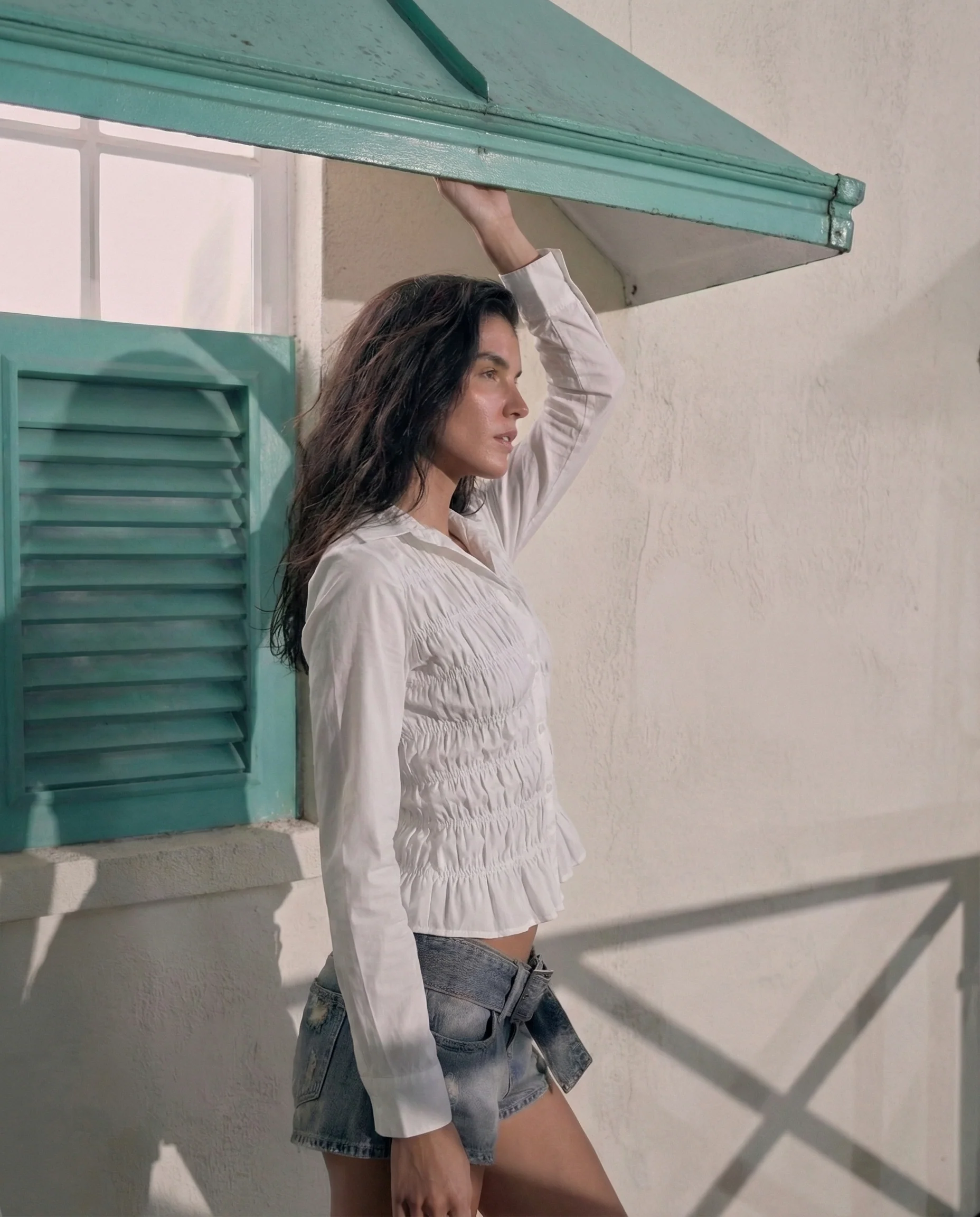 White Smocked Shirt - Image 3