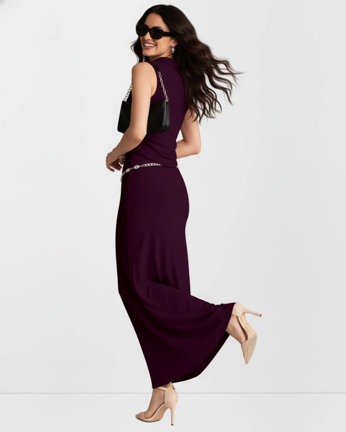 Wine Ribbed Co-ord Set - Image 3