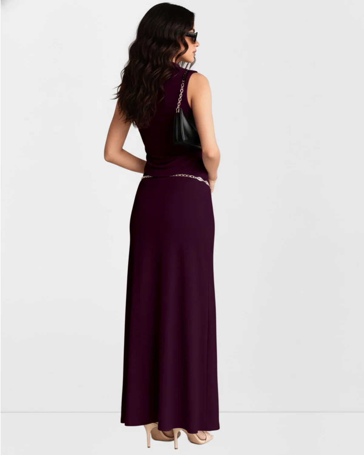 Wine Ribbed Co-ord Set - Image 4